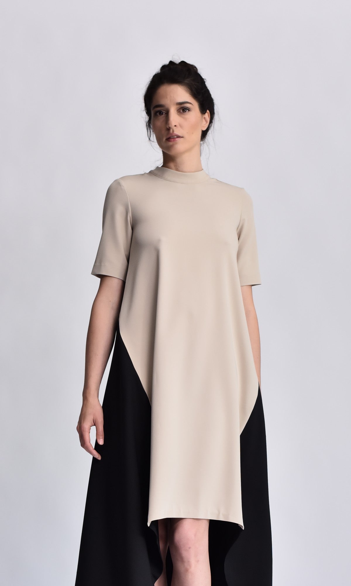 Bicolour Asymmetric Maxi Dress - AAKASHA