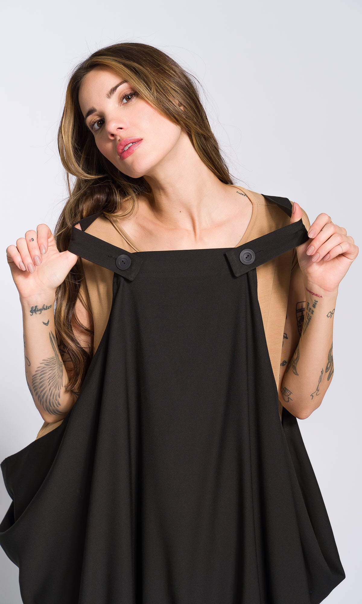 Balloon Apron Tunic Dress - AAKASHA