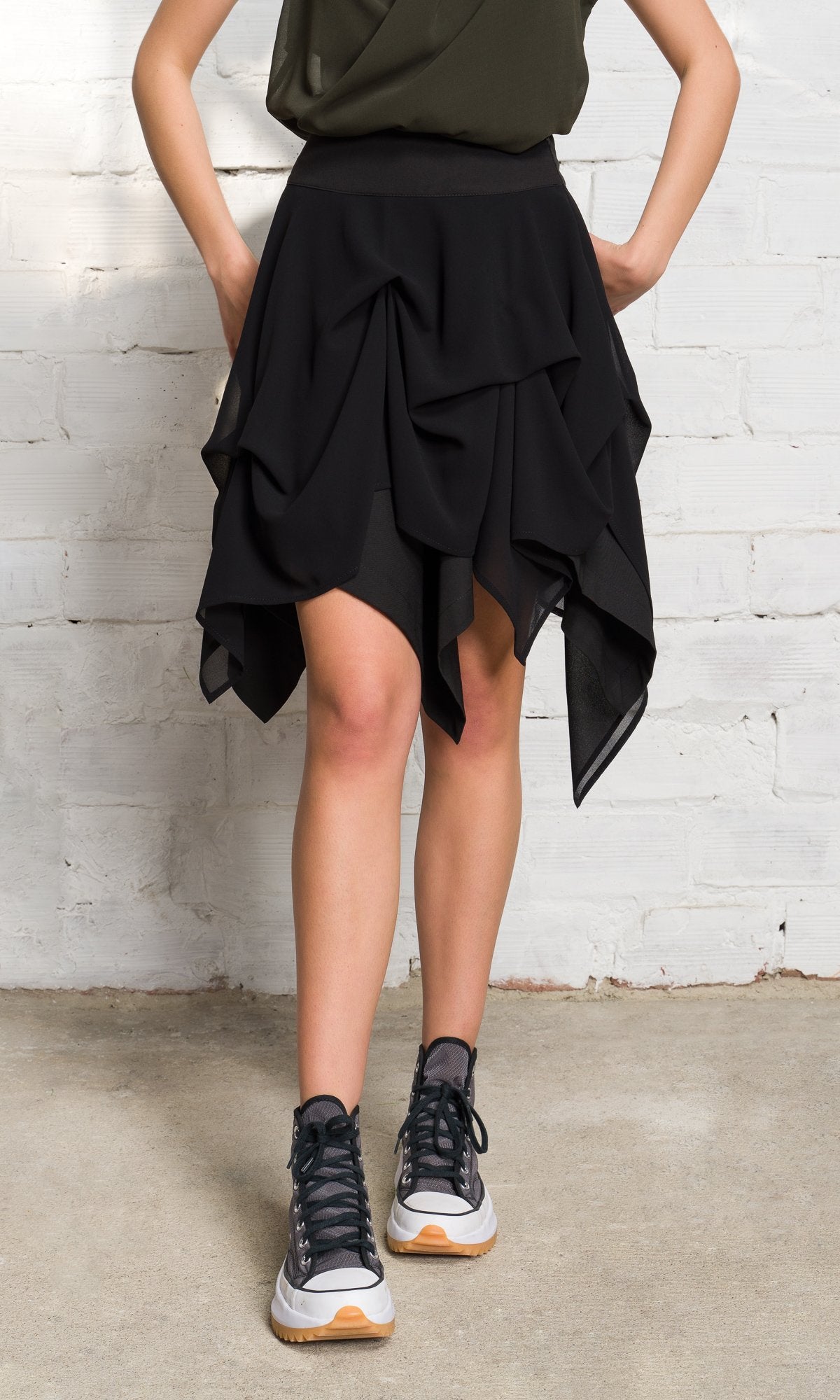 Chiffon Drapes Mini Skirt