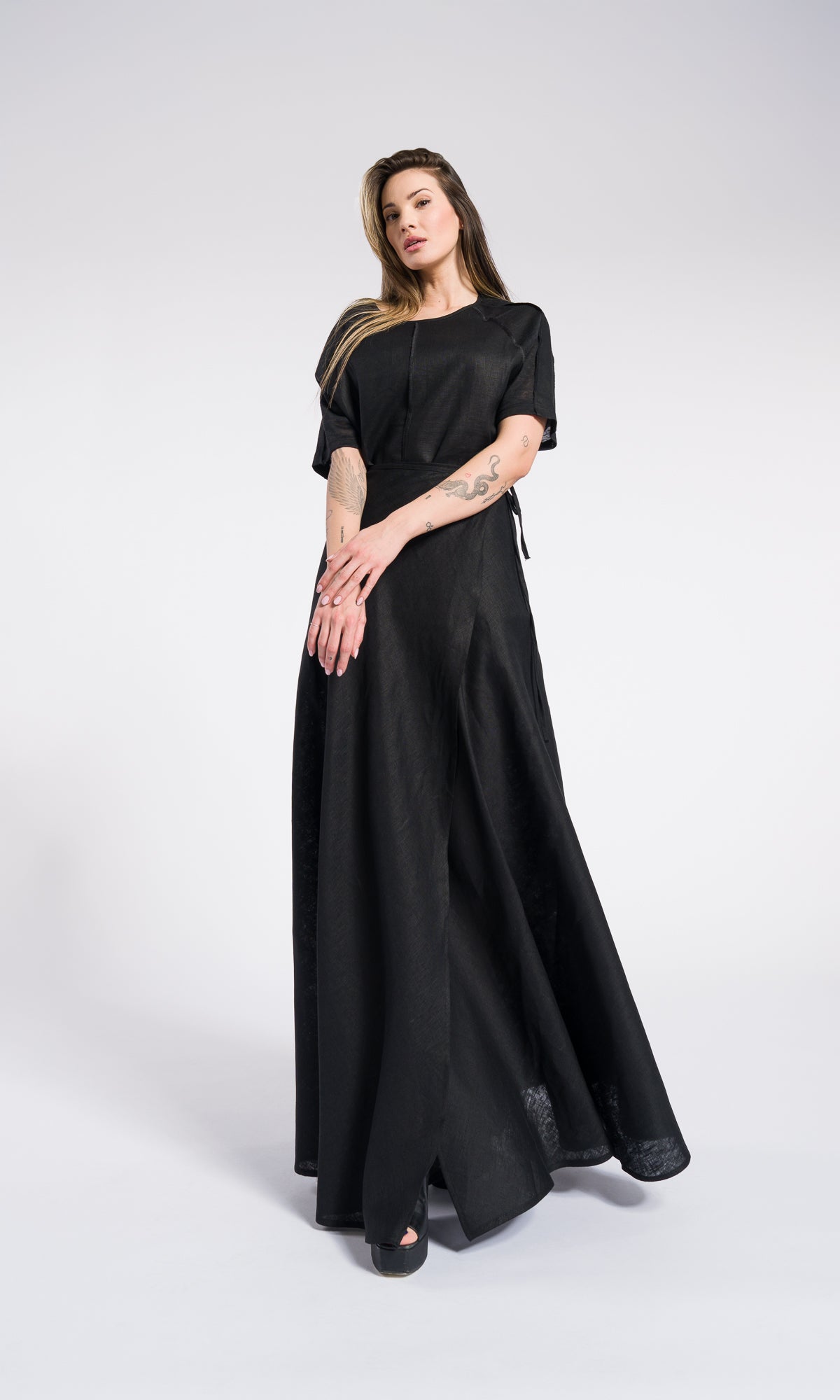 Linen Maxi Skirt, Plus Size Wrap Skirt, Summer Linen Skirt