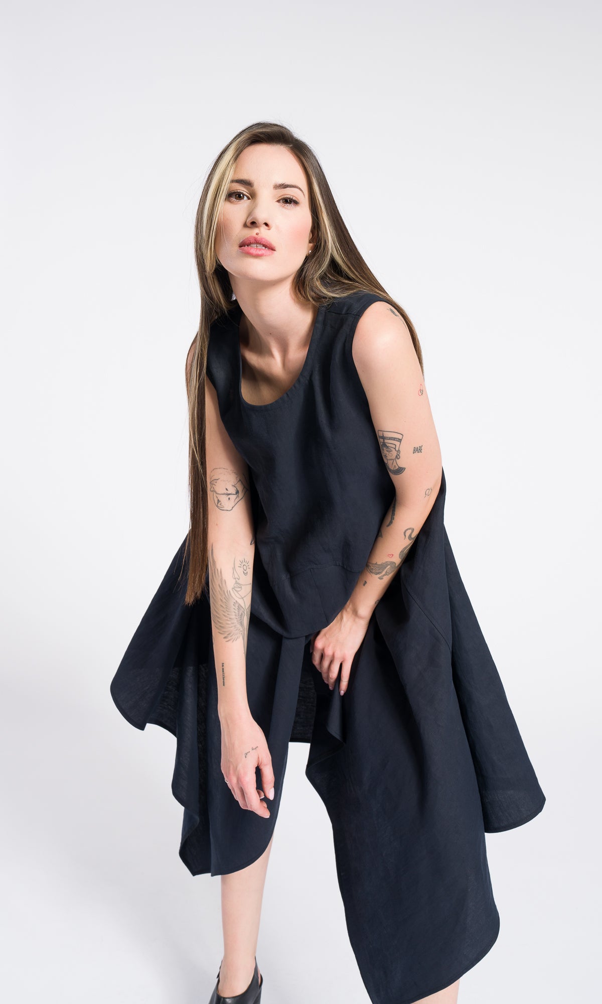 Linen Sleeveless Midi Dress - Boho Summer