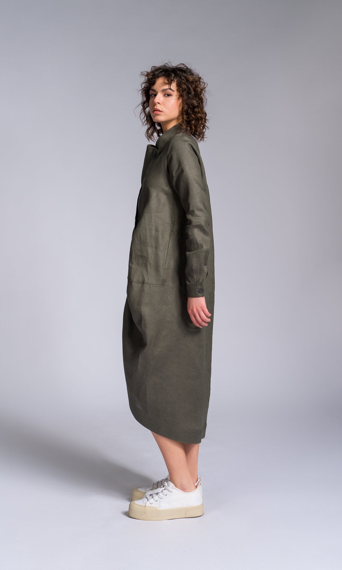 Long Linen Tulip Shirt - AAKASHA