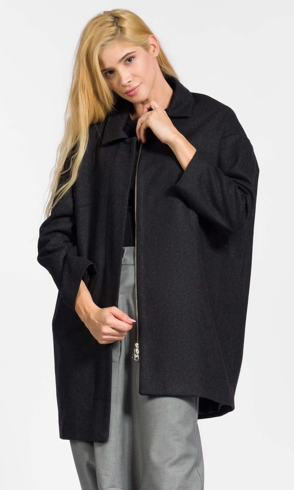 Cappotto corto dritto in cashmere