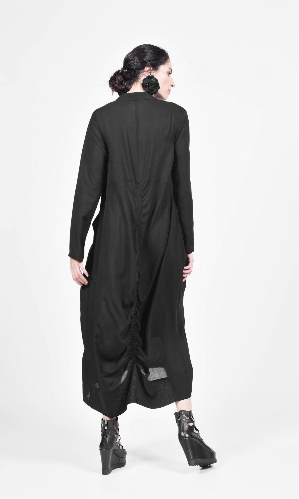 Maxi Shirt Dress with Side Pockets - AAKASHA
