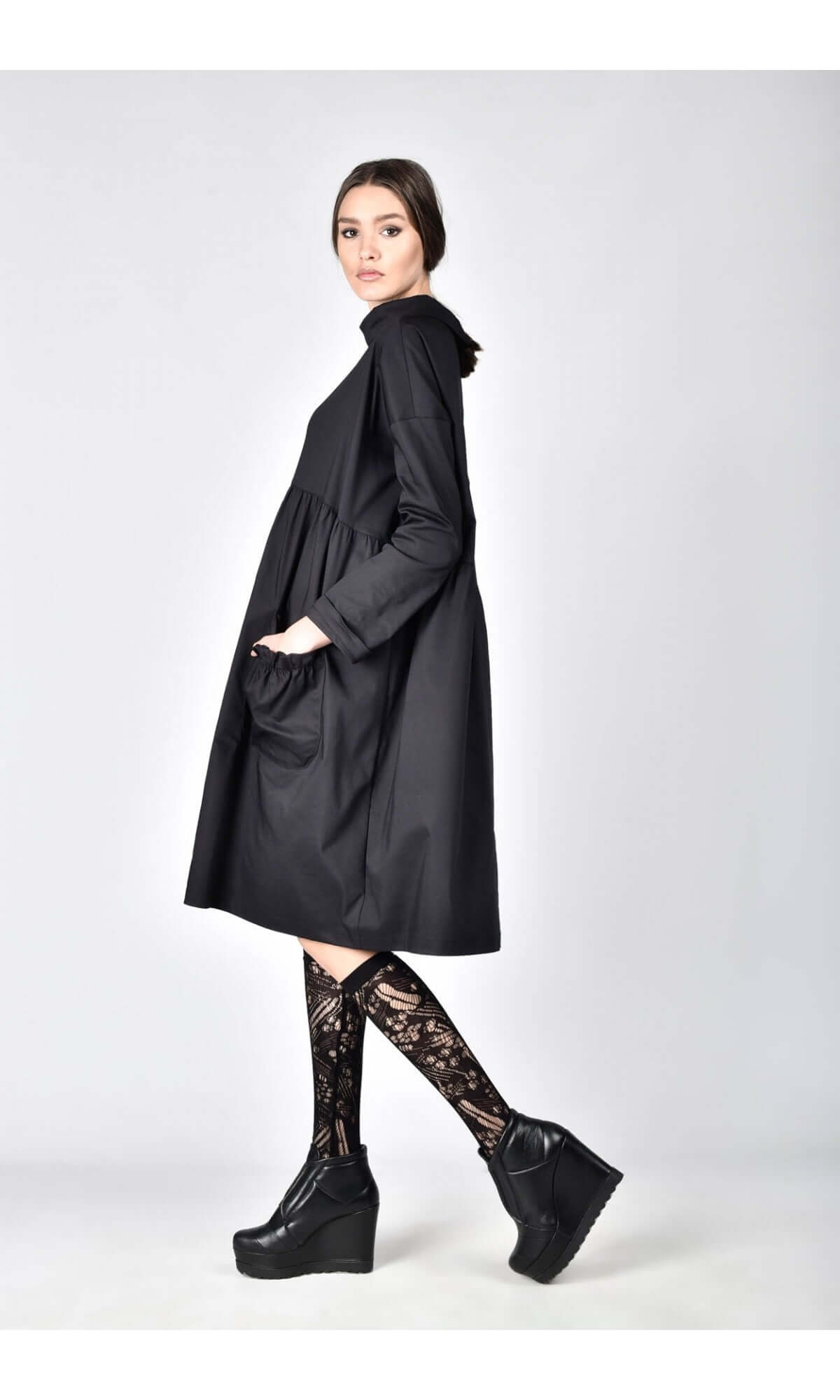 Baby Doll Dress with Front Pockets - AAKASHA