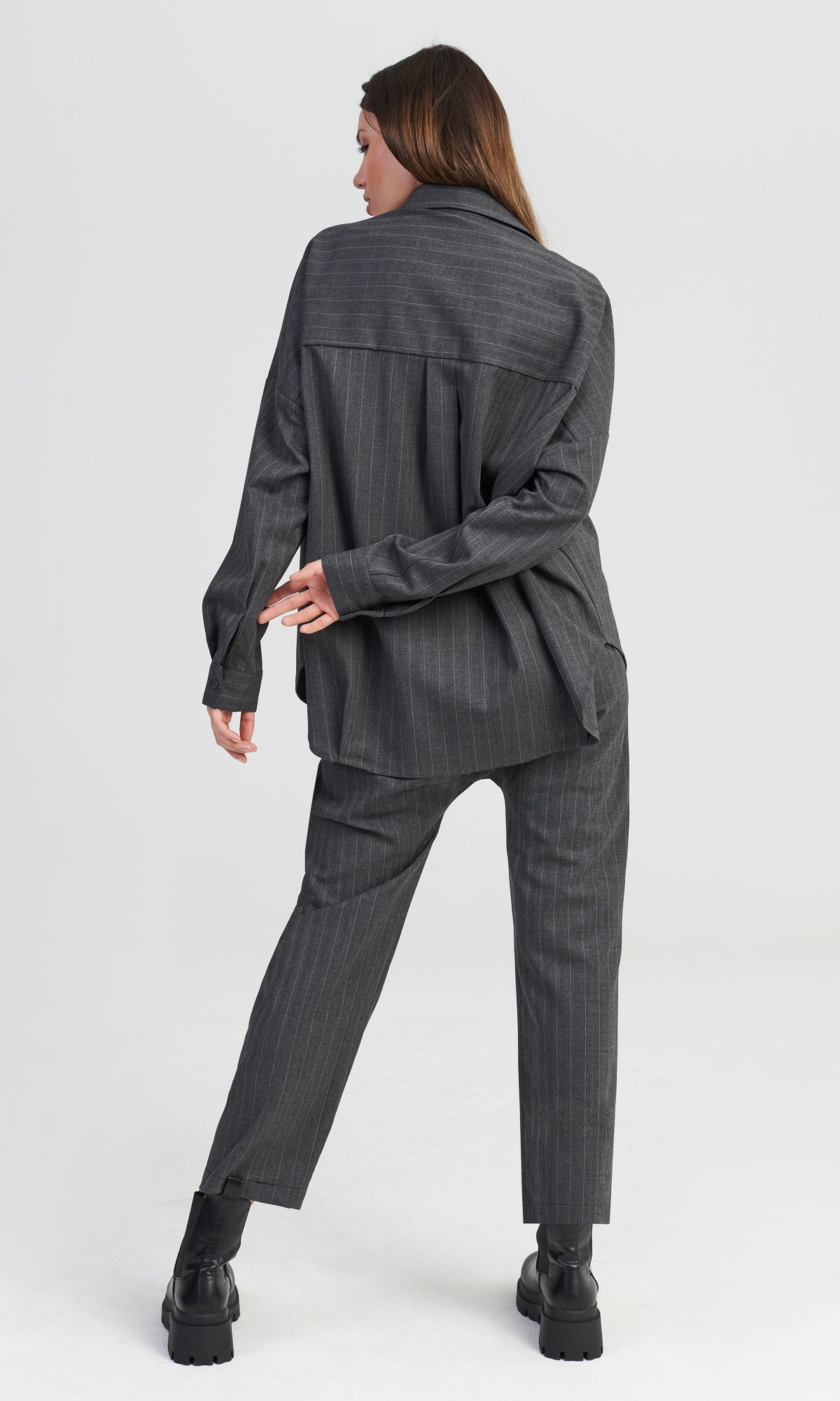 Set Virgin Wool Striped Shirt and Virgin Wool Striped Pants