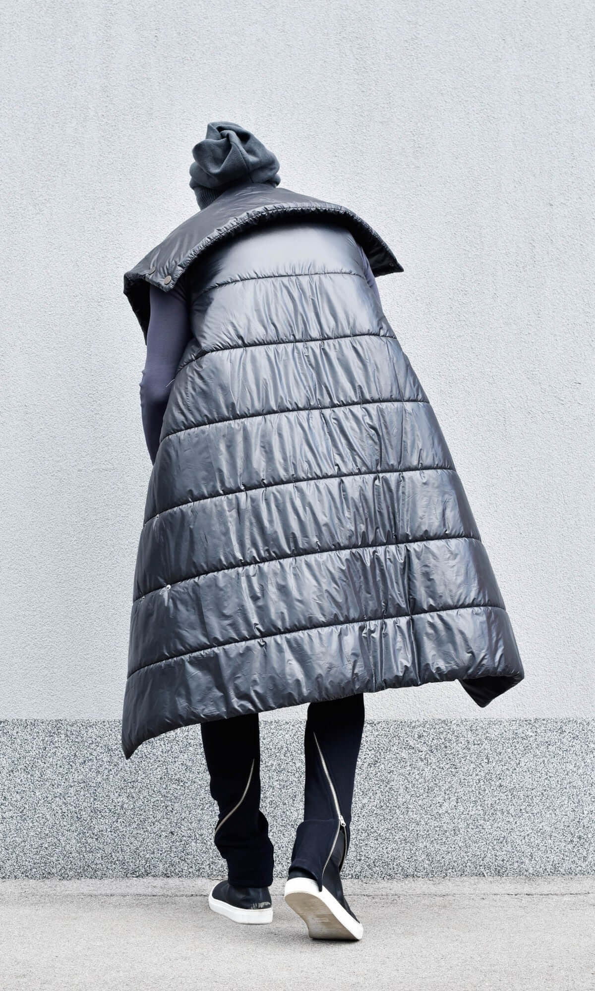 Long gilet matelassé boutonné