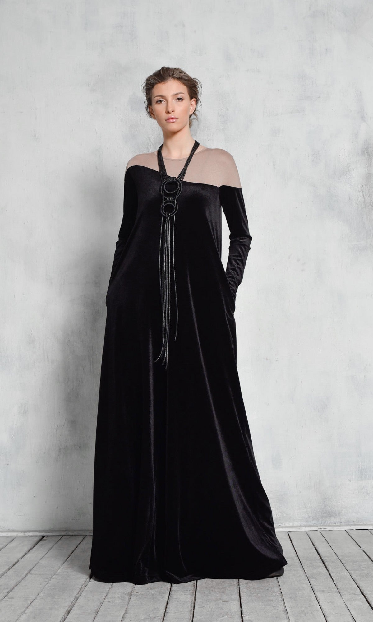 Long Sleeve Velvet Jumpsuit