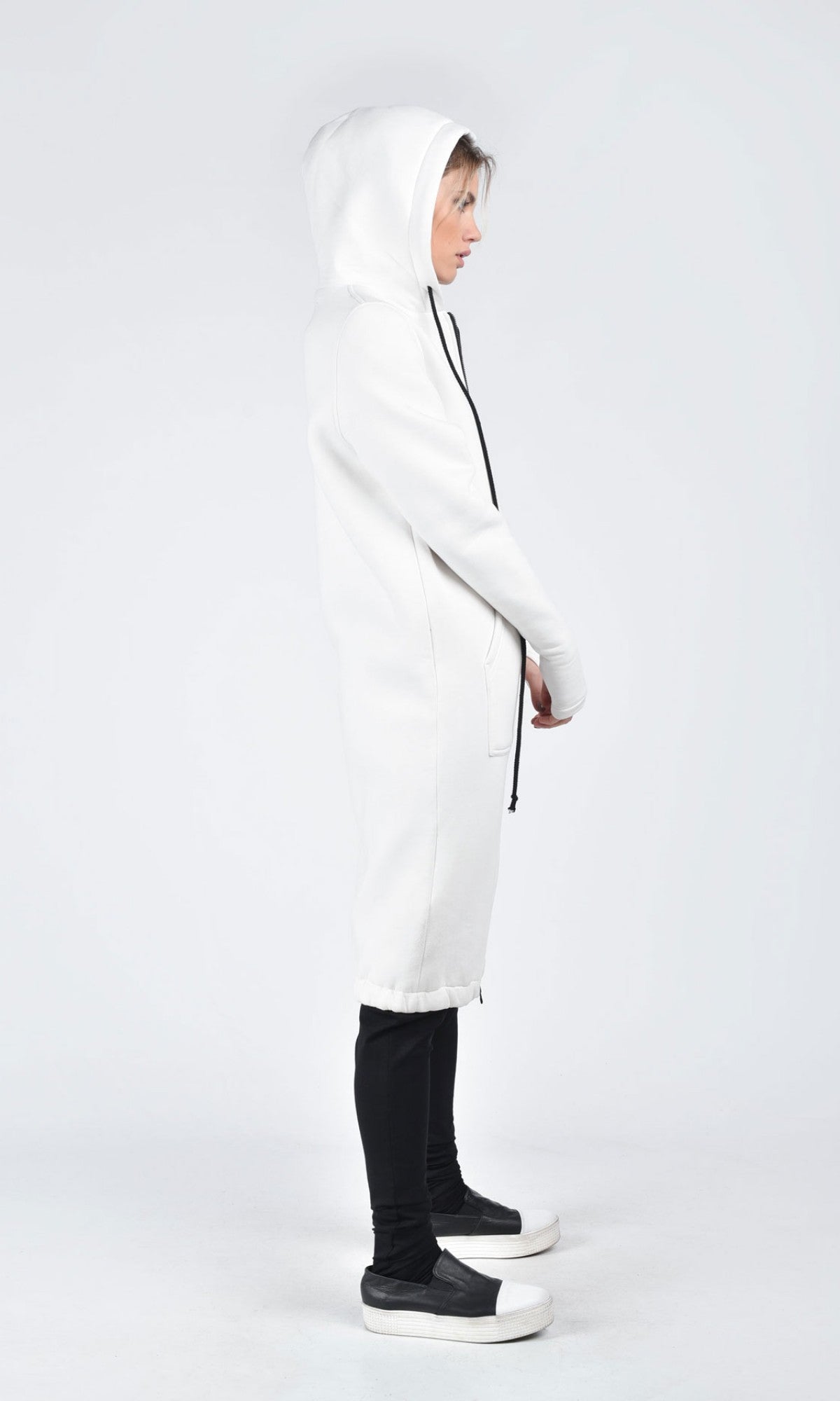 Long Zipper Hoodie Coat - AAKASHA