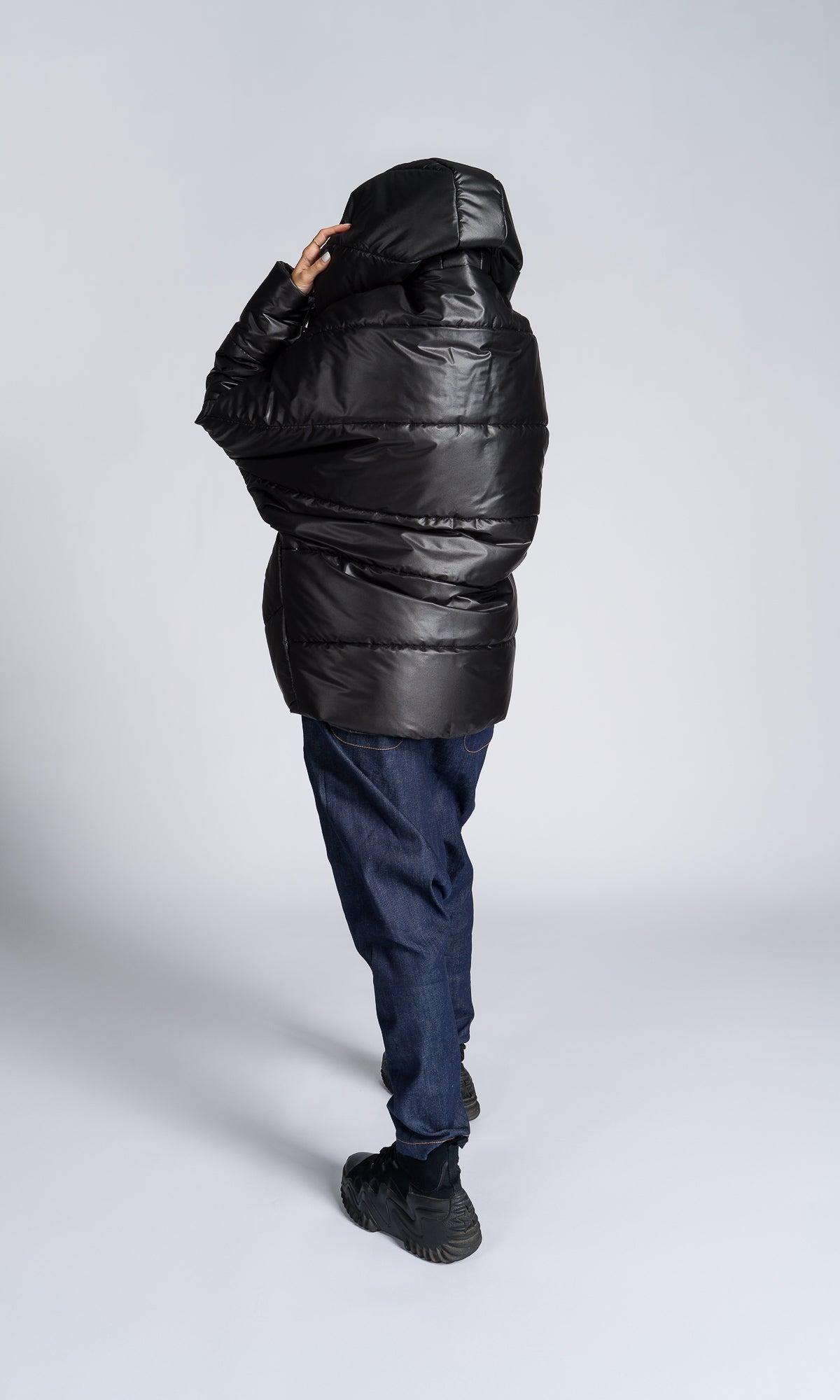 Oversized Quilted Jacket with Drop Shoulder - AAKASHA