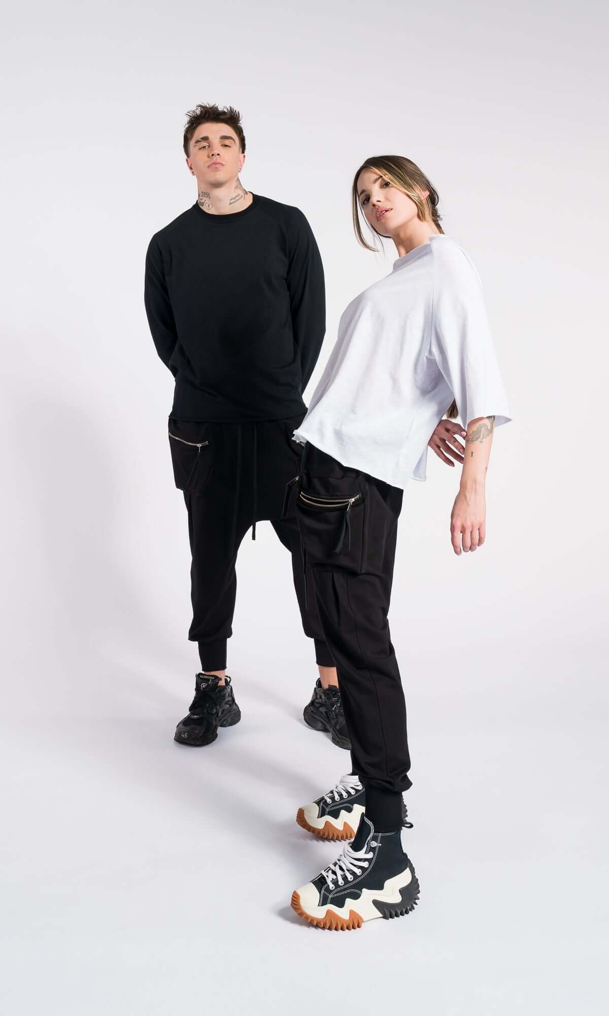 Ensemble de 3 blouses en coton, à manches courtes raccourcies, manches courtes classiques et manches raglan longues