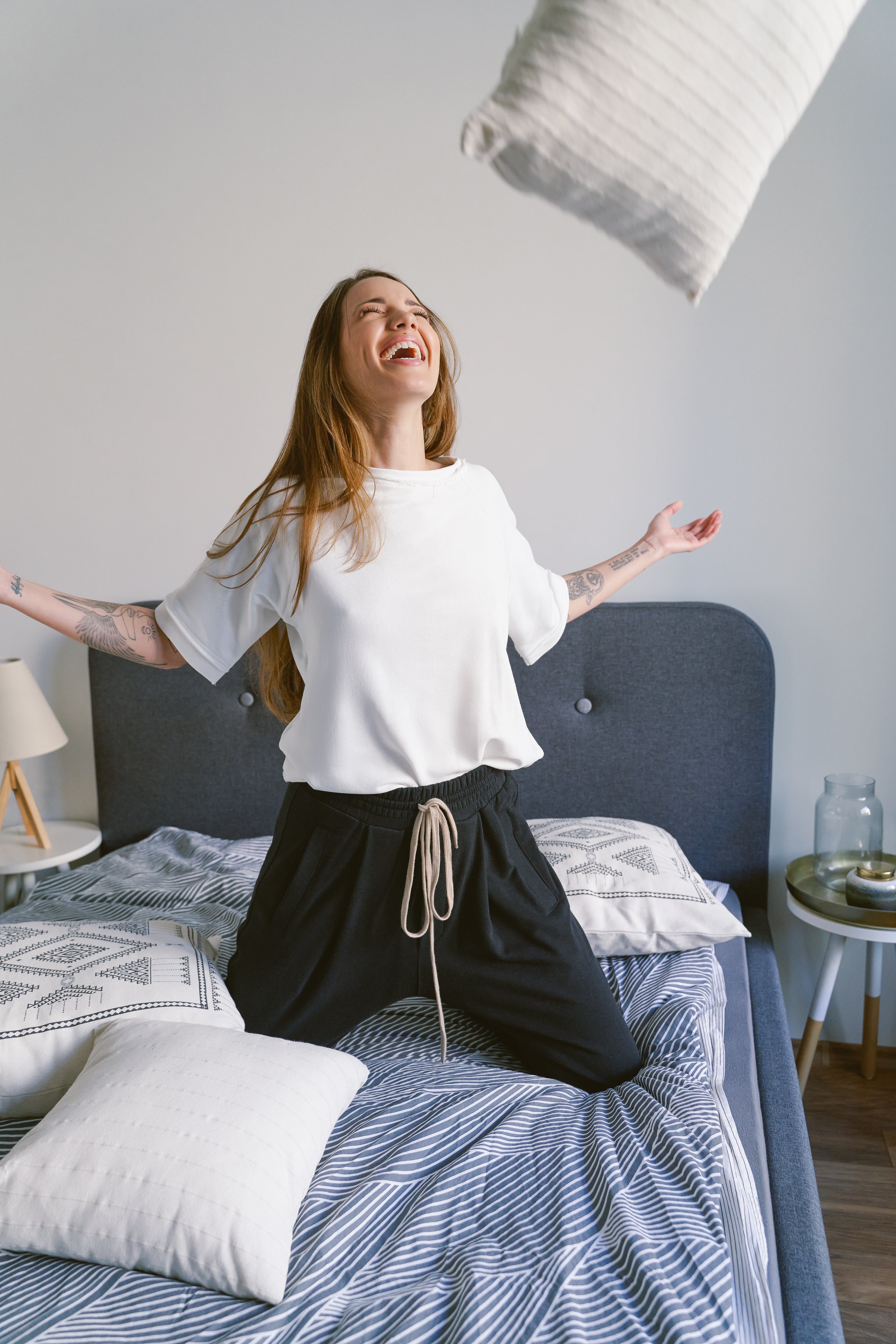 COTTON HAREM PANTS with strings and elastic waistline , loose pants with pockets , handmade by Aakasha