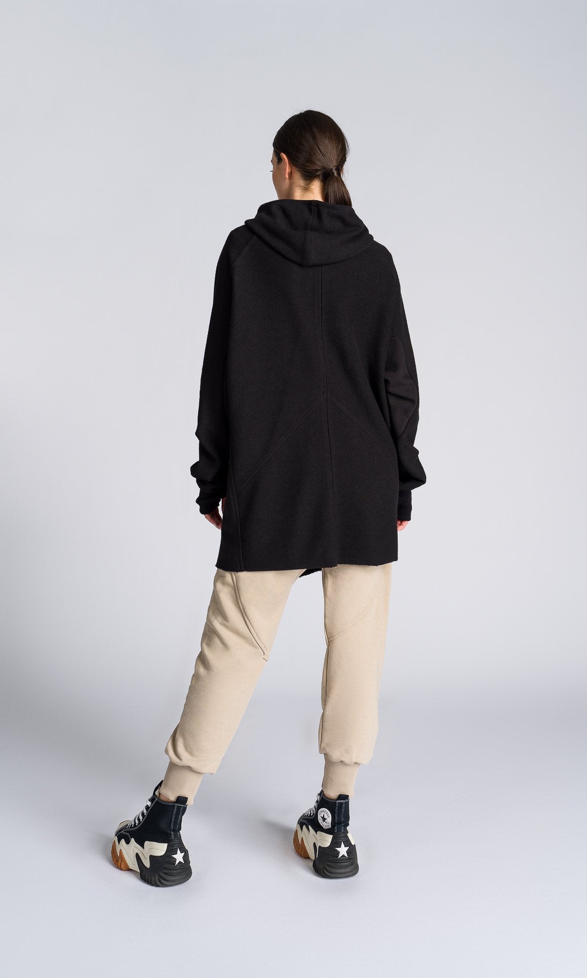 Long Asymmetric Zipper Sweatshirt - AAKASHA