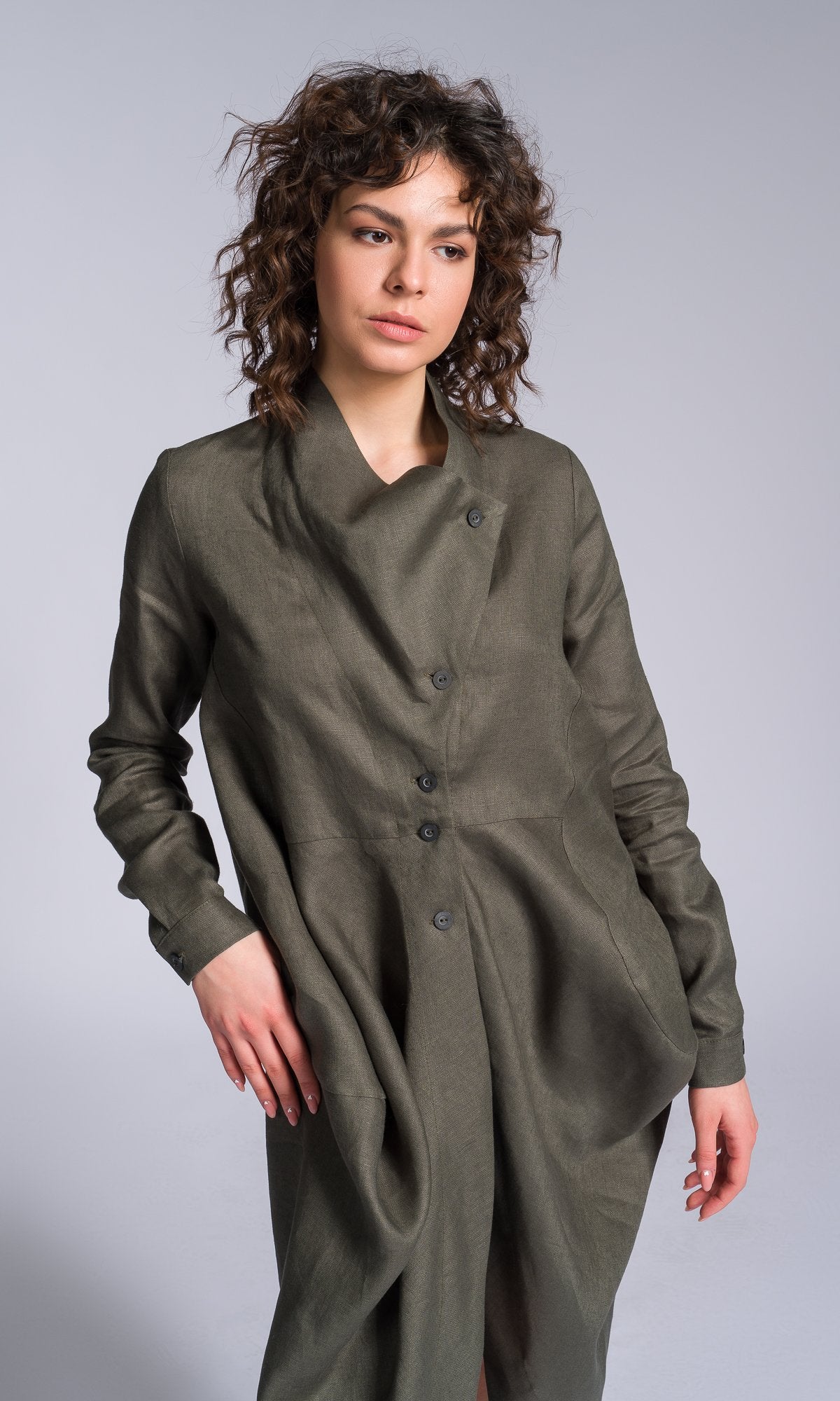 Long Linen Tulip Shirt - AAKASHA