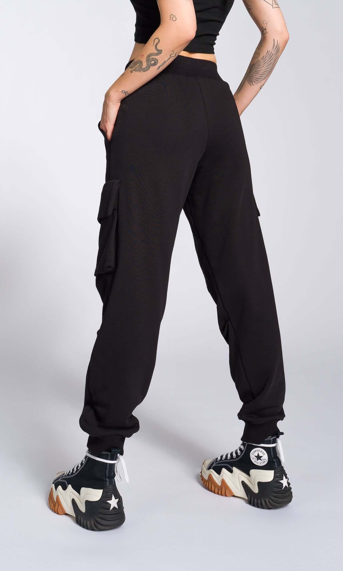 Cuffed Joggers with Gathered Seams - AAKASHA