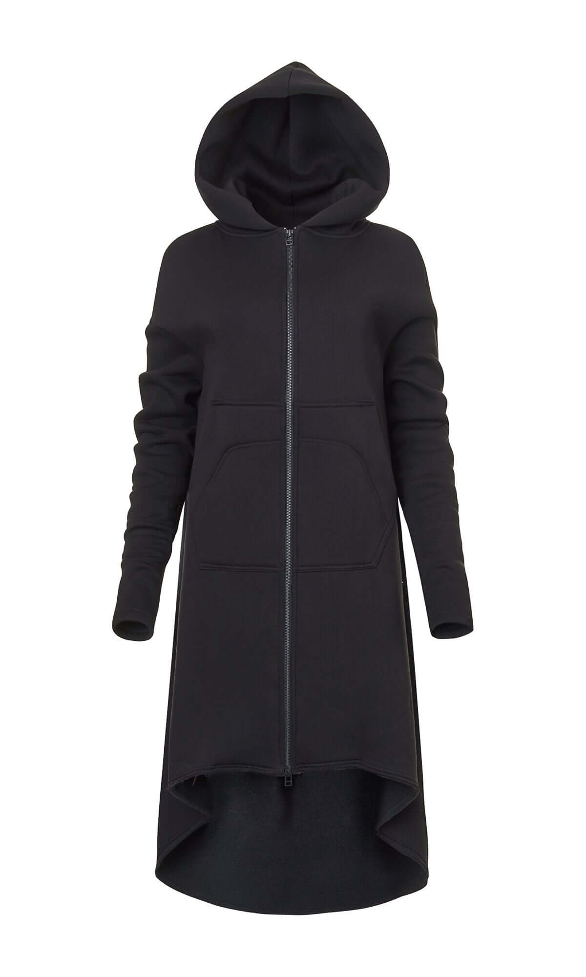 Hoodie extra-long zippé