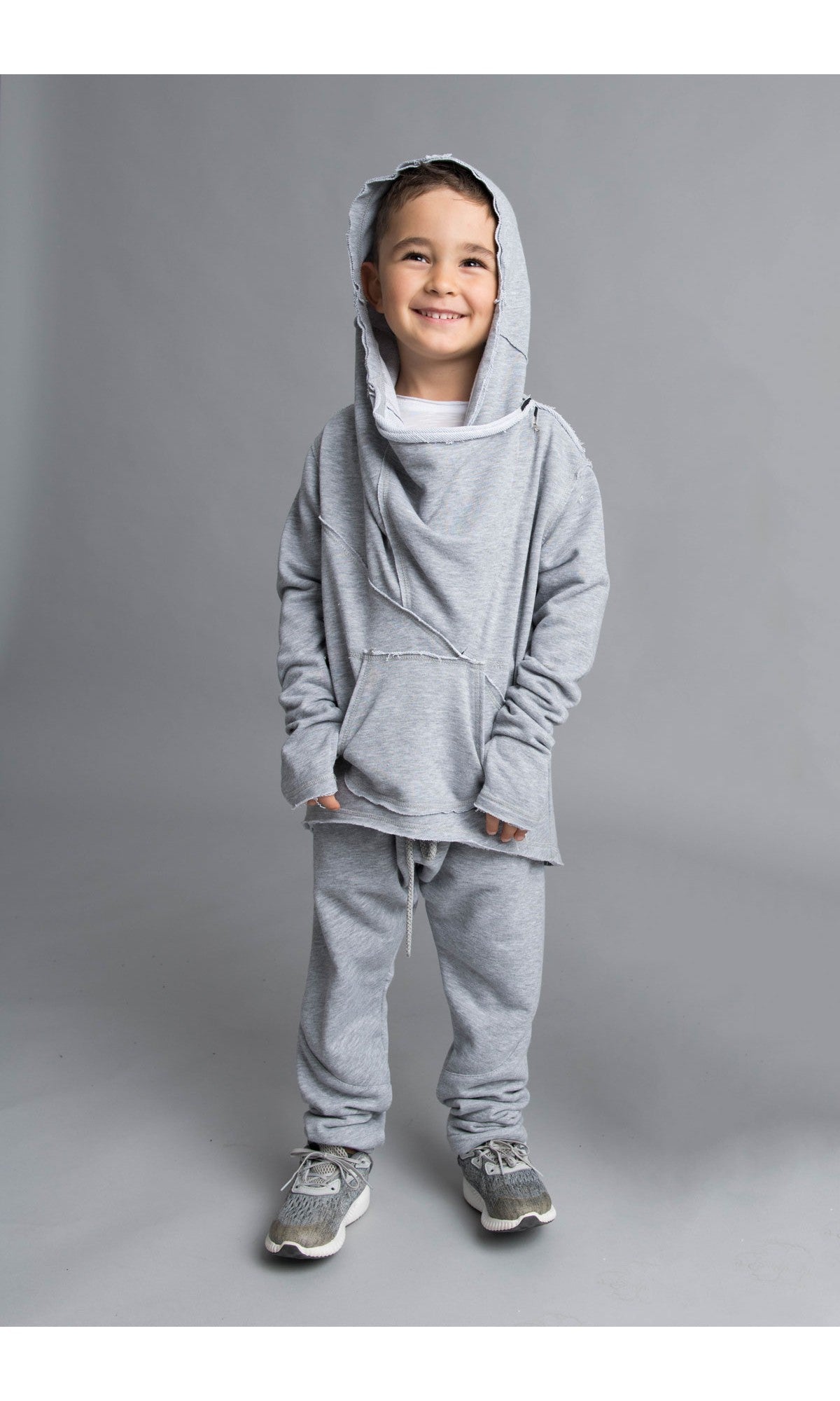 Asymmetric Front Pocket Cotton Hoodie - AAKASHA