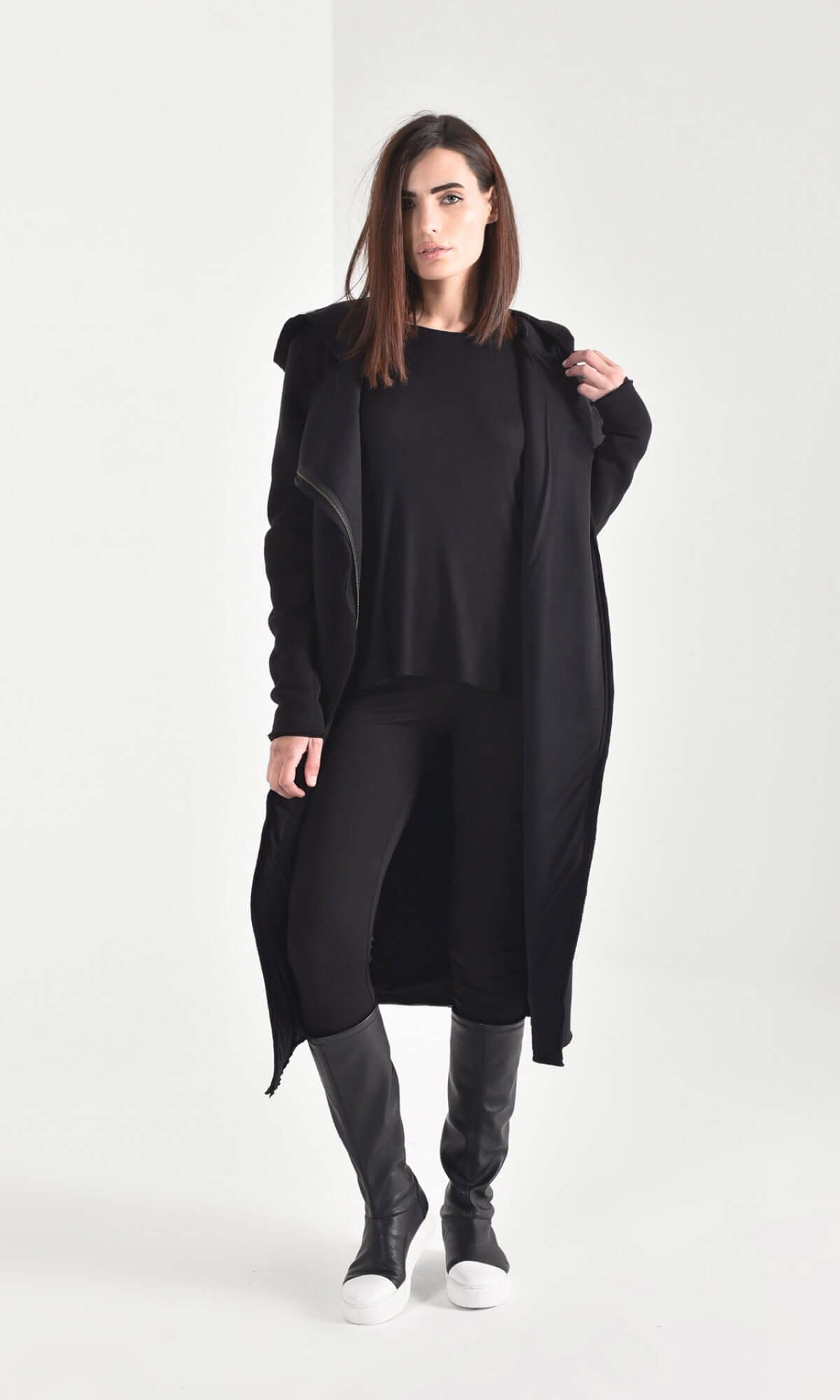 Manteau à capuche en molleton de coton