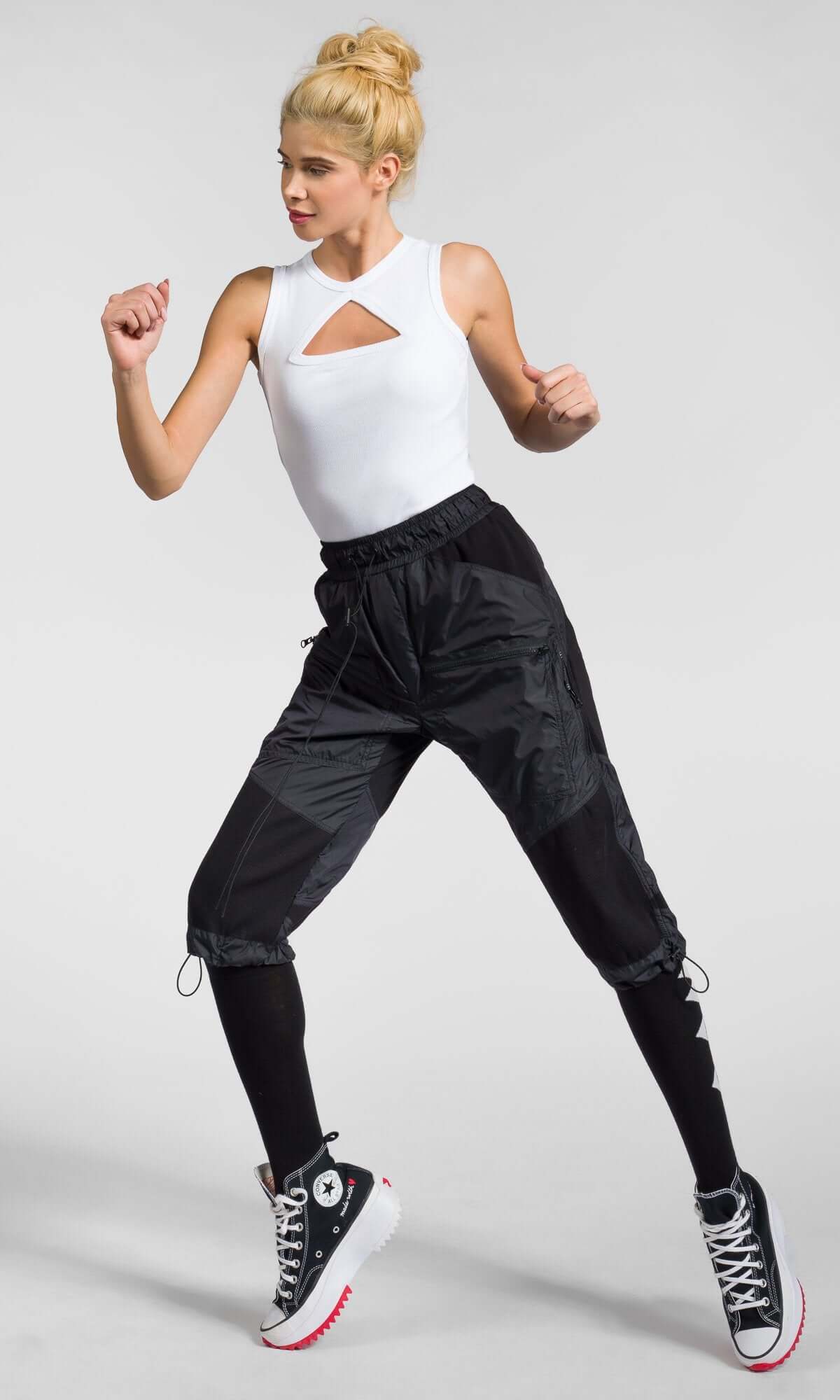 Pantalon de jogging côtelé aux genoux