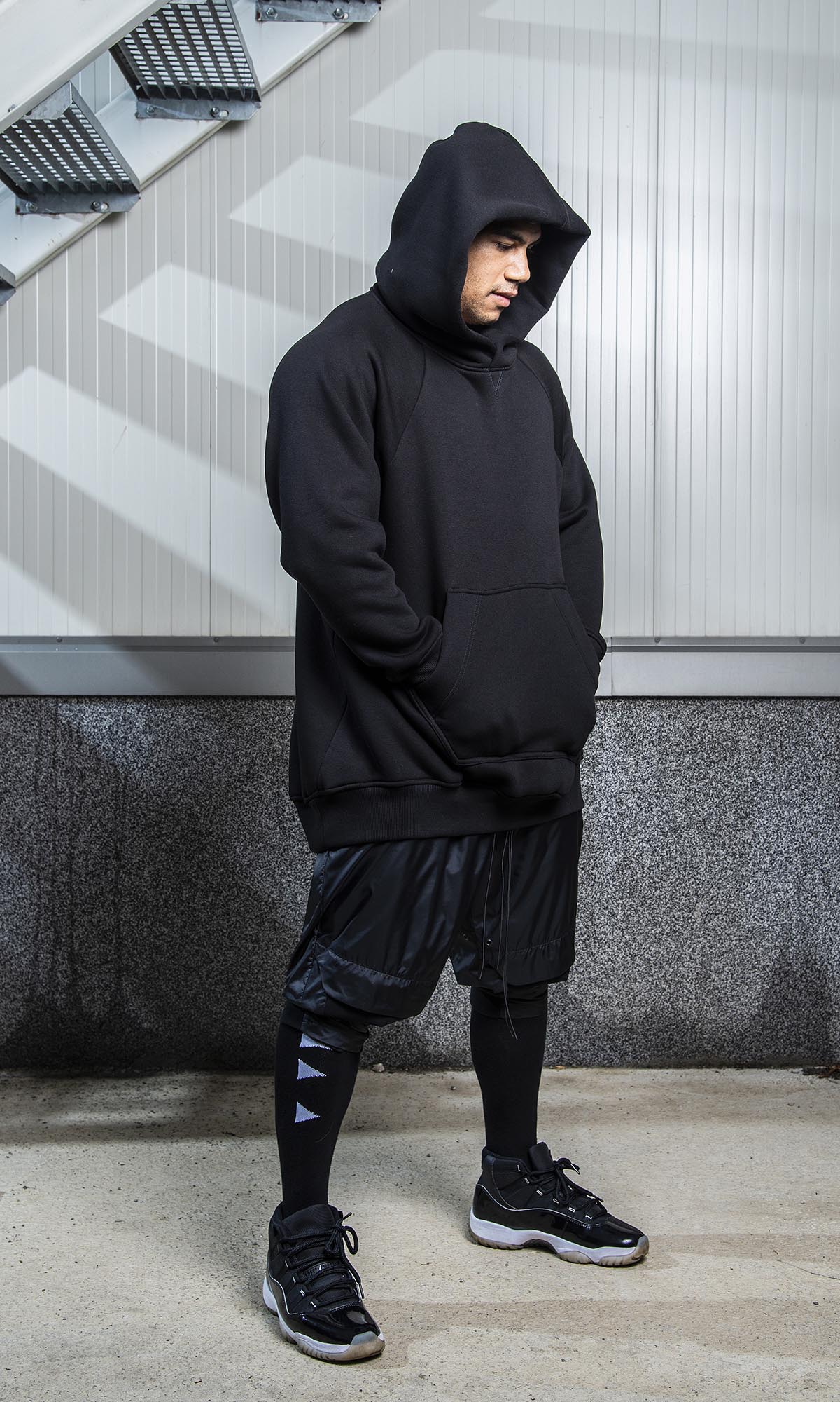 Long Hoodie with Raglan Shoulders - AAKASHA