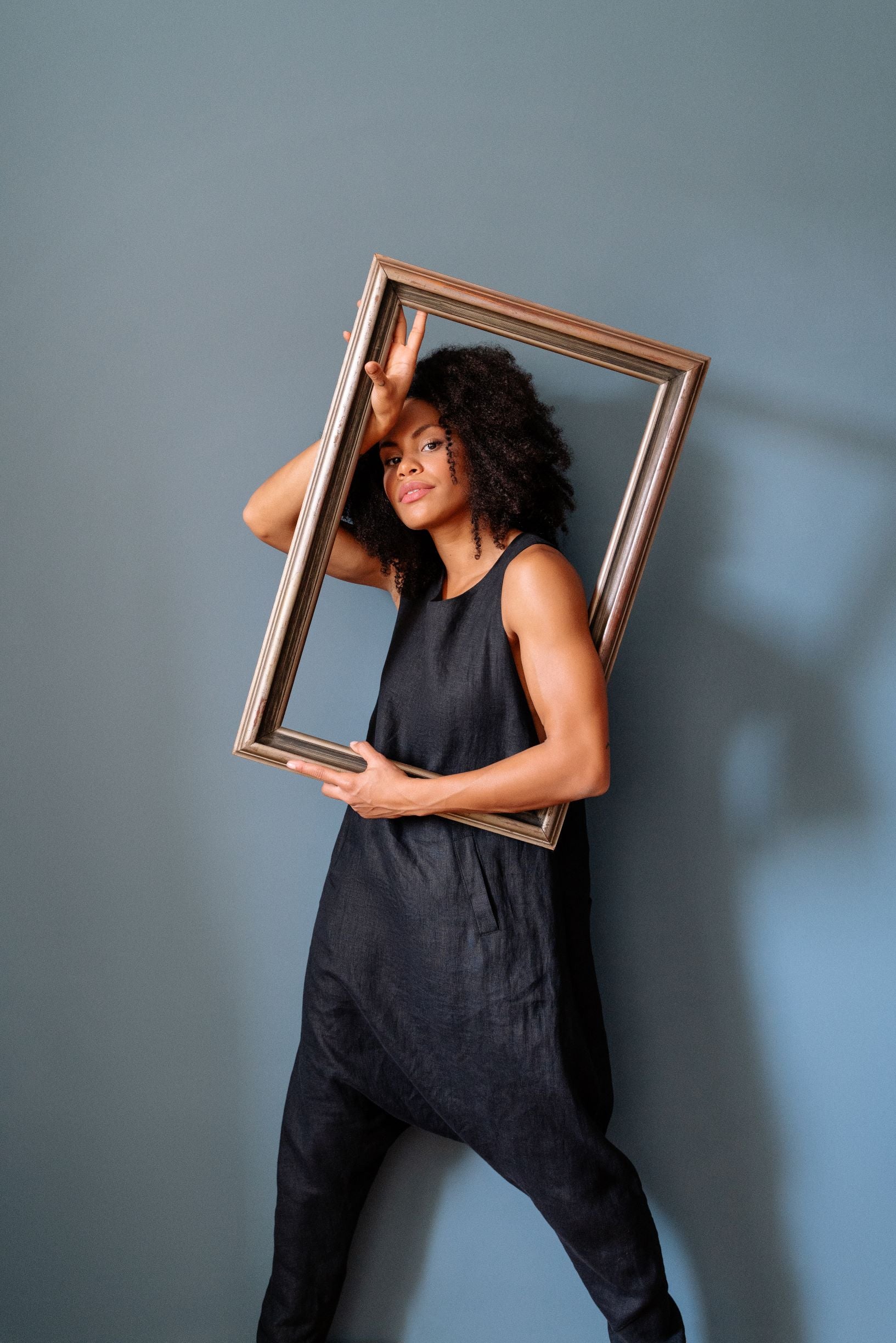 Linen Drop Crotch Jumpsuit