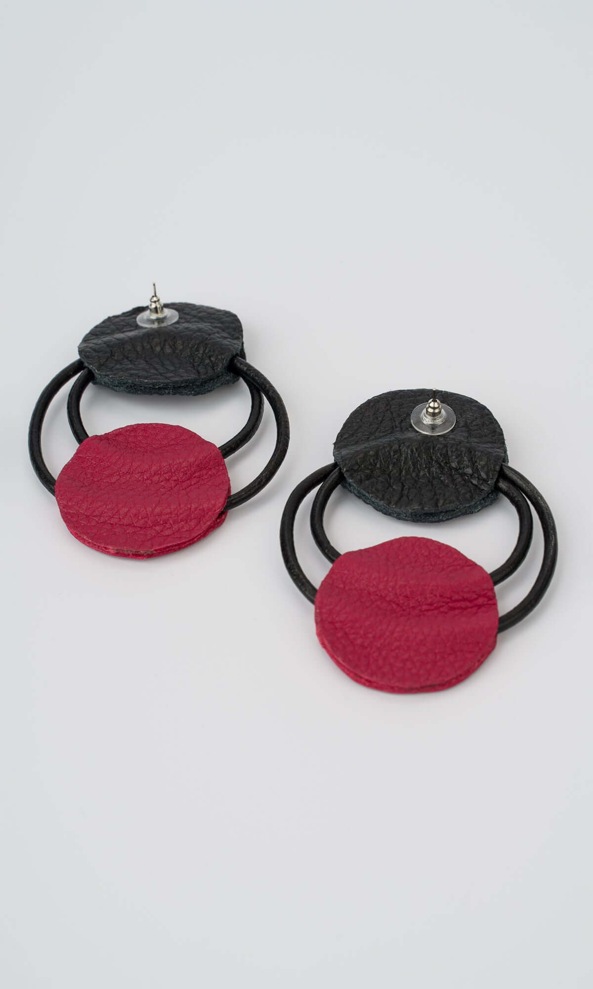 Black and Red Circles Earrings - AAKASHA
