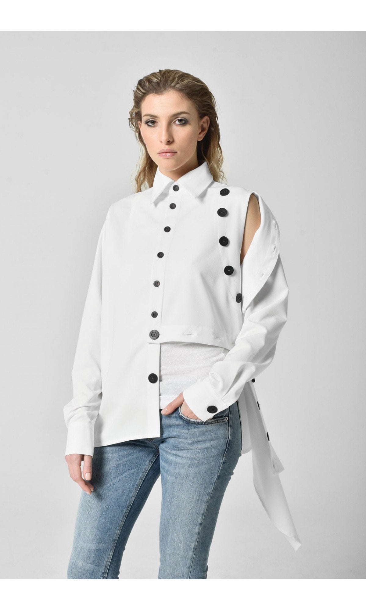 Extra Buttoned Long Sleeves Shirt - AAKASHA