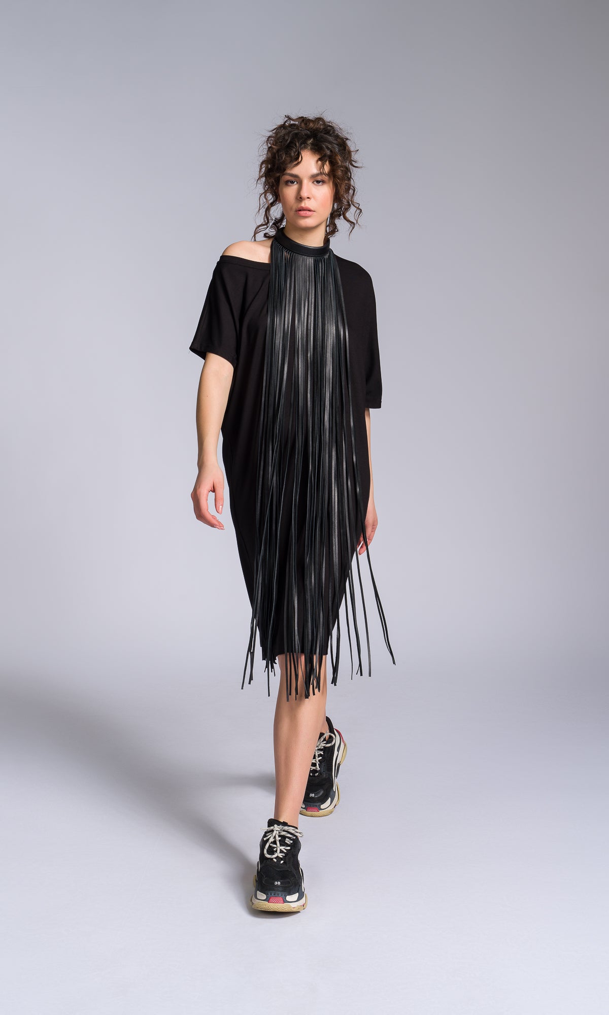Long Fringe Leather Necklace - AAKASHA
