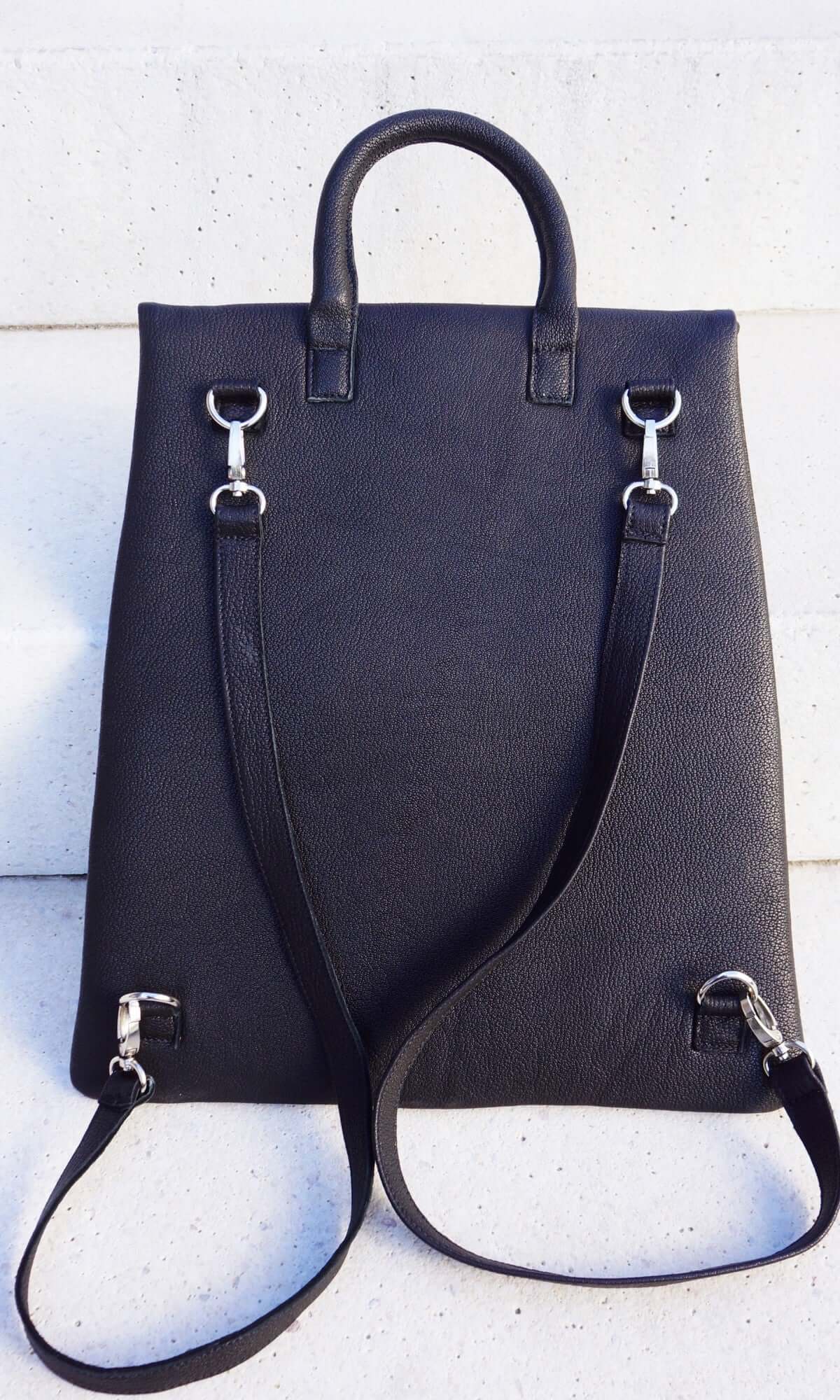 Sac à dos en cuir noir