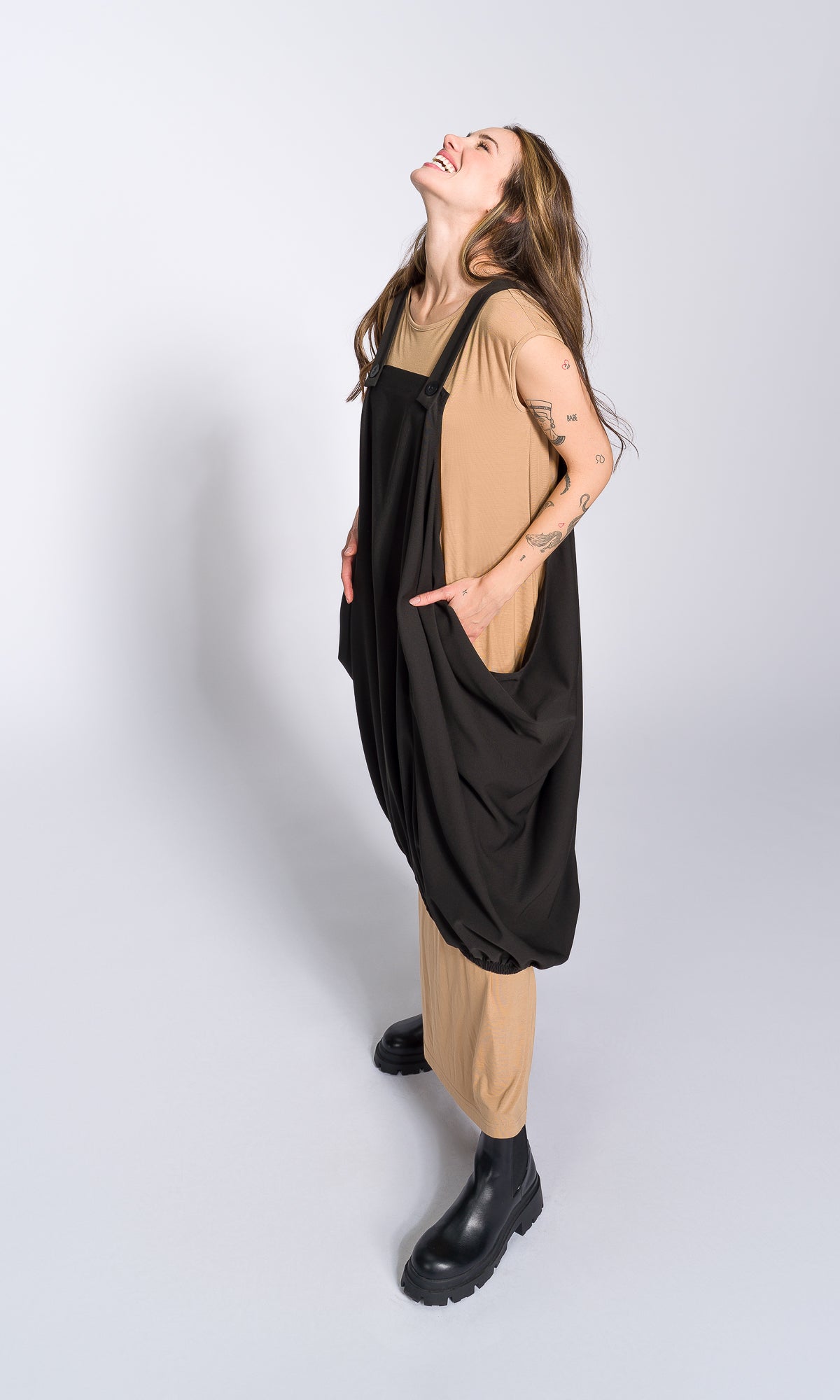 Balloon Apron Tunic Dress - AAKASHA