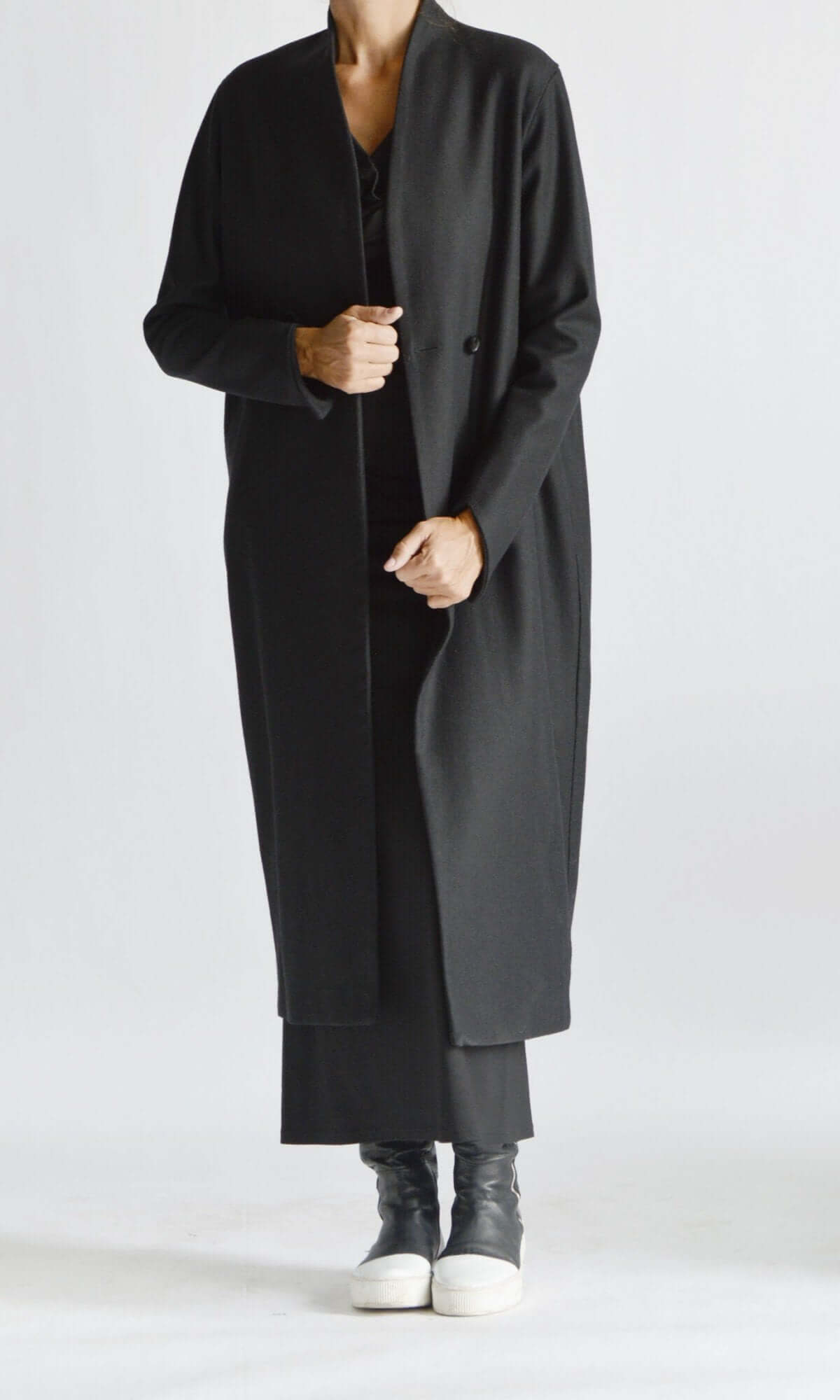 Manteau long asymétrique