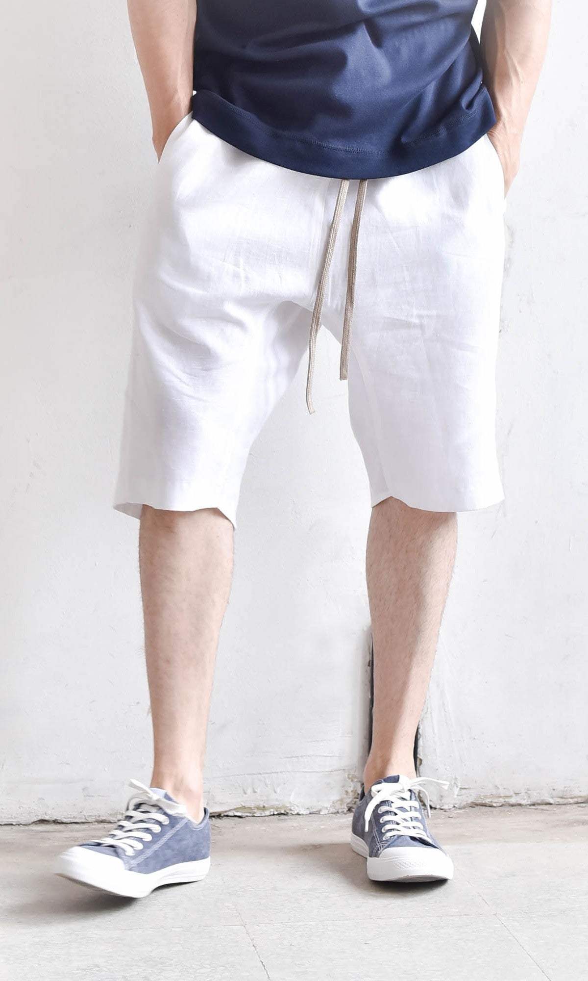 Casual Linen Harem Shorts - AAKASHA
