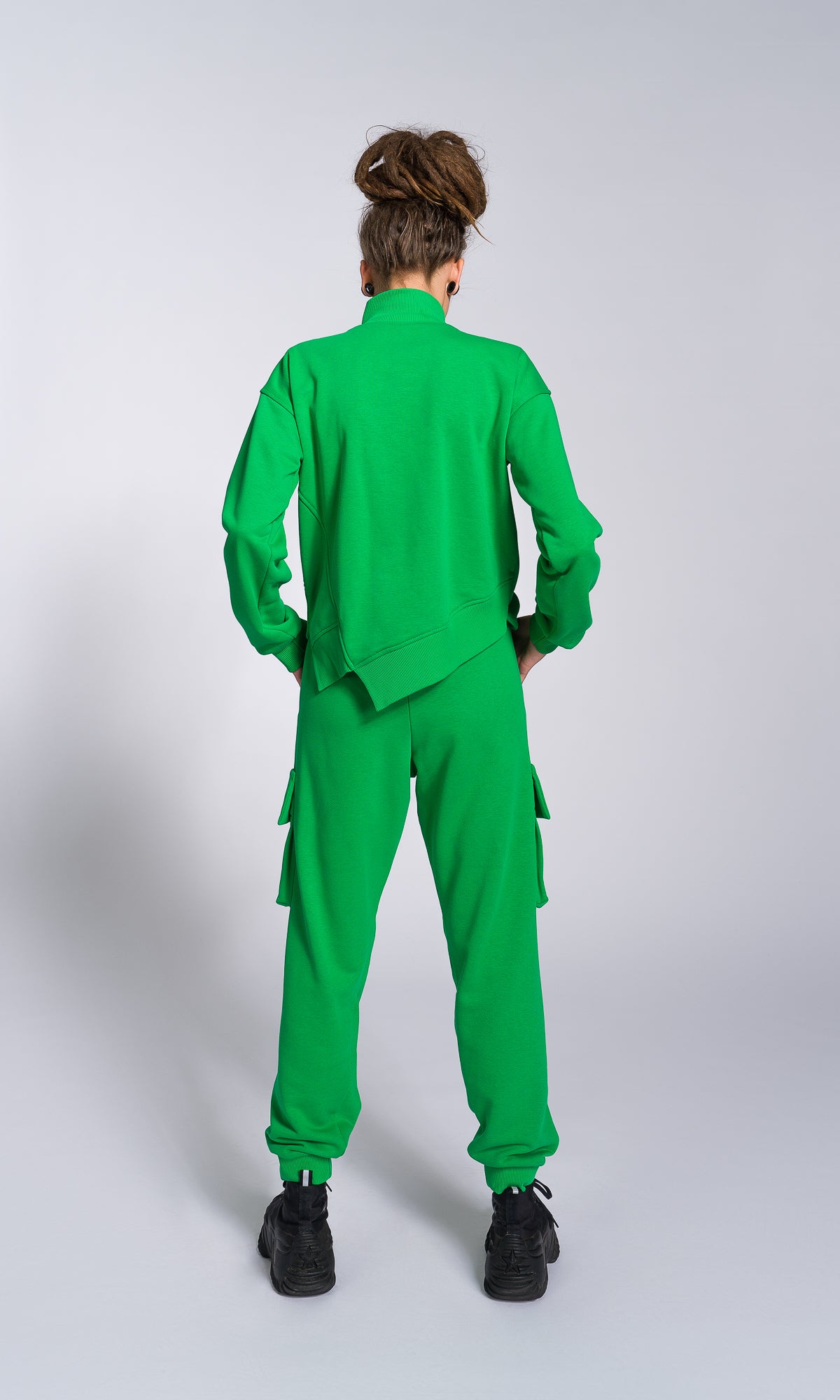 Cuffed Joggers with Gathered Seams - AAKASHA