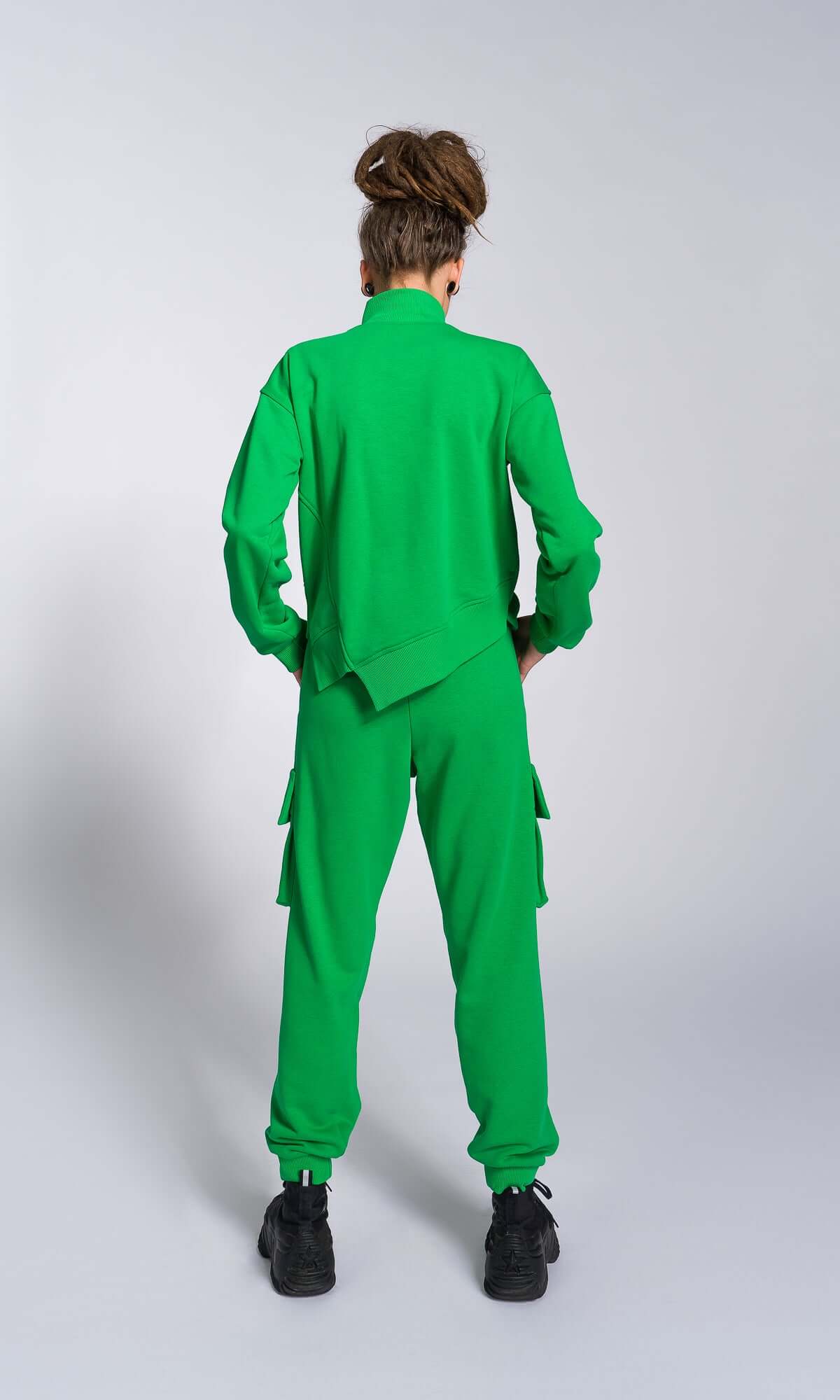 Cuffed Joggers with Gathered Seams - AAKASHA