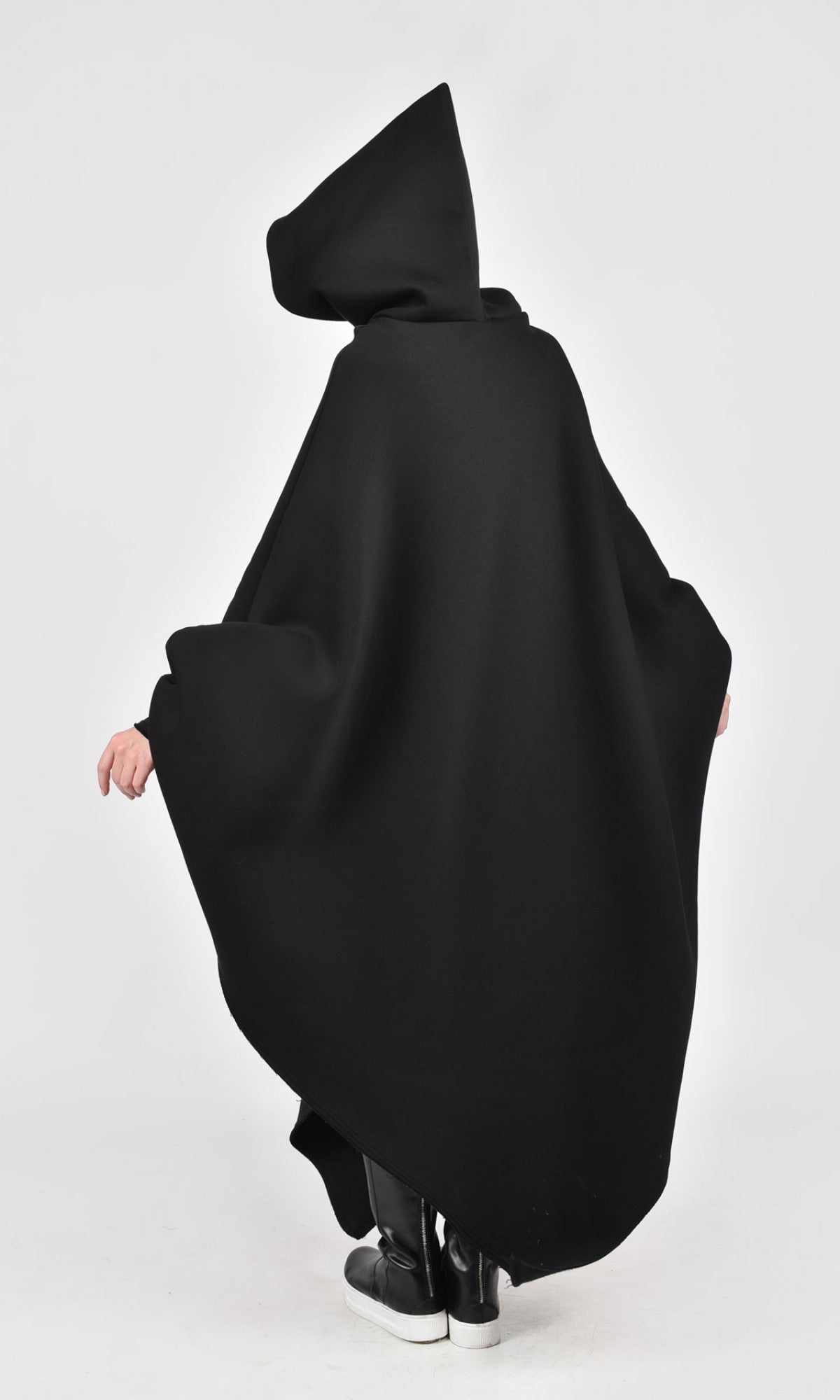 Long Asymmetric Hooded Poncho - AAKASHA