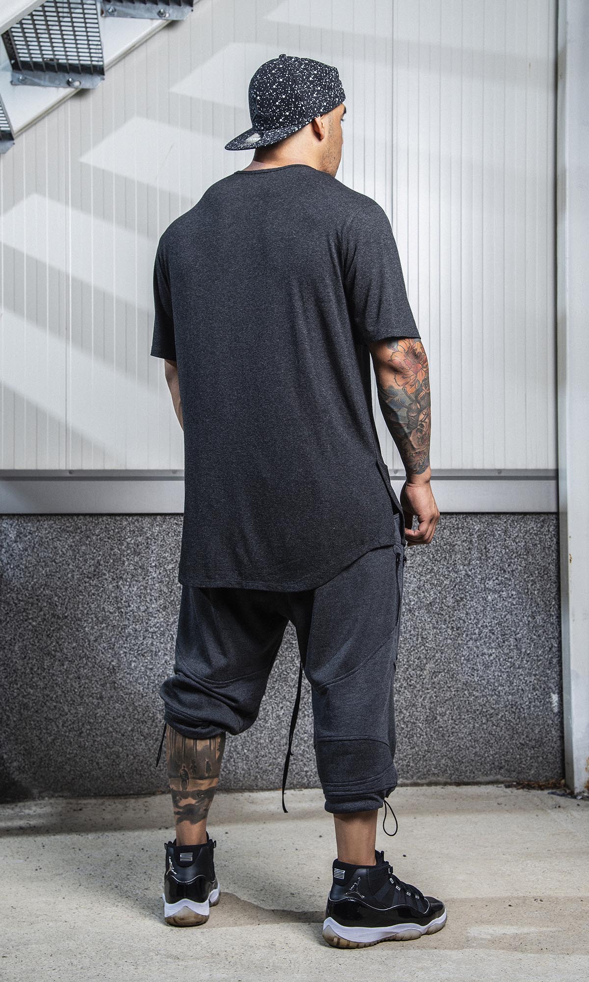 Mid-calf Pants with Rib Knee Pads - AAKASHA