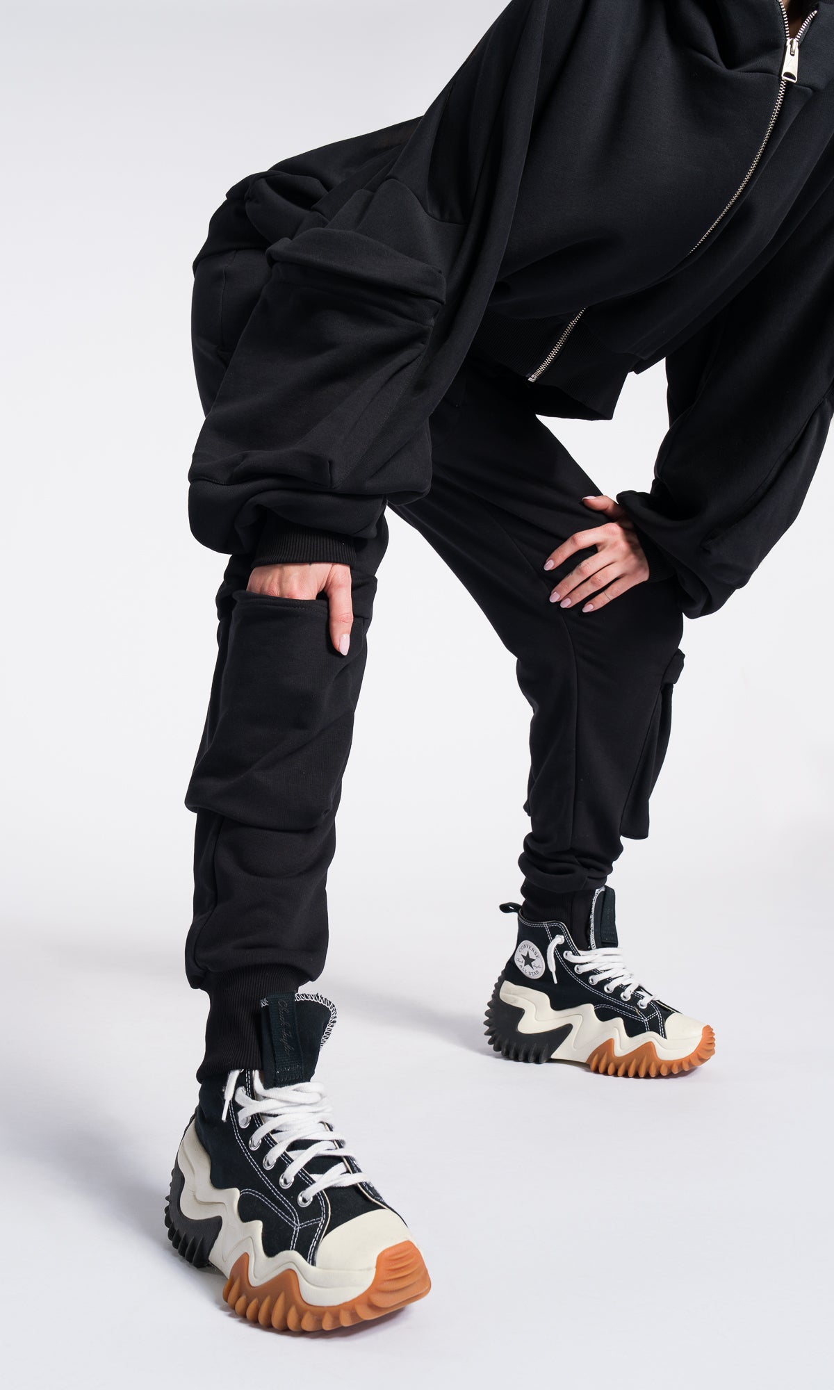 Long Zipper Fleece Hooded Sweatshirt / Maxi Hoodie with Thumb holes / Lined Extra Long Alternative Hoodie