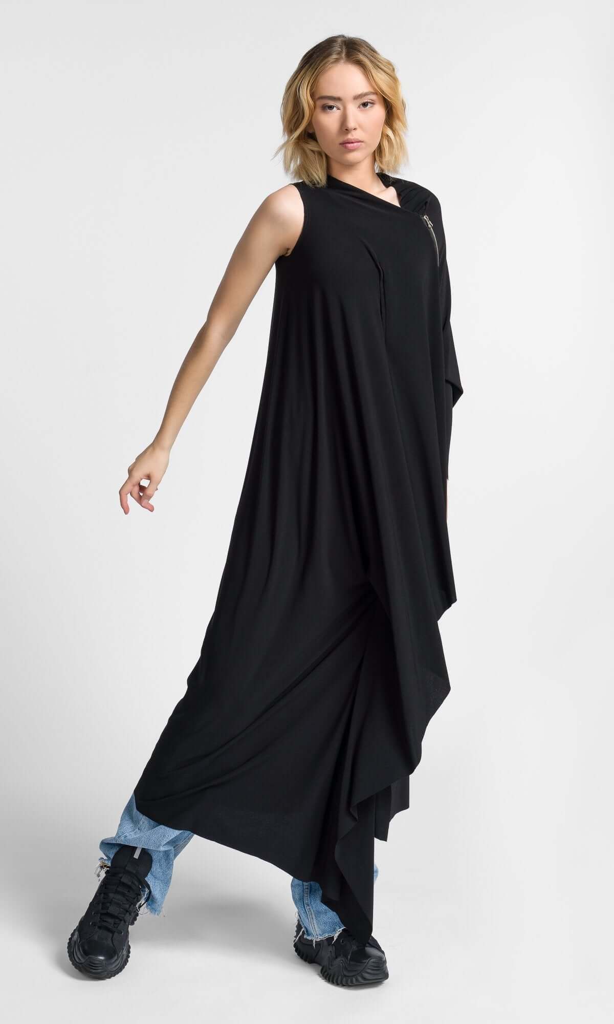 Gilet tunique long multifaçon