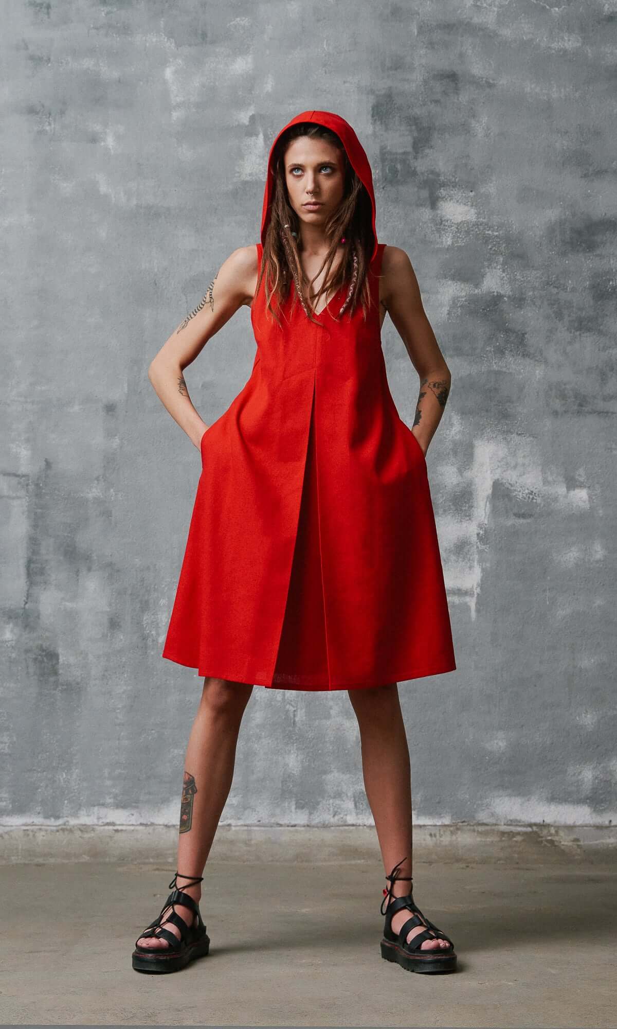 Robe mini à pli creux