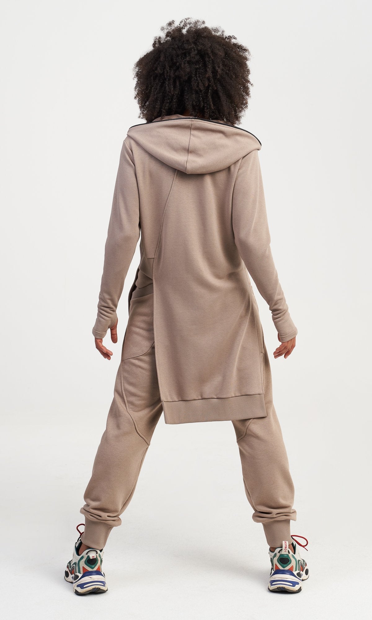 Hooded Sweatshirt with Asymmetric Length