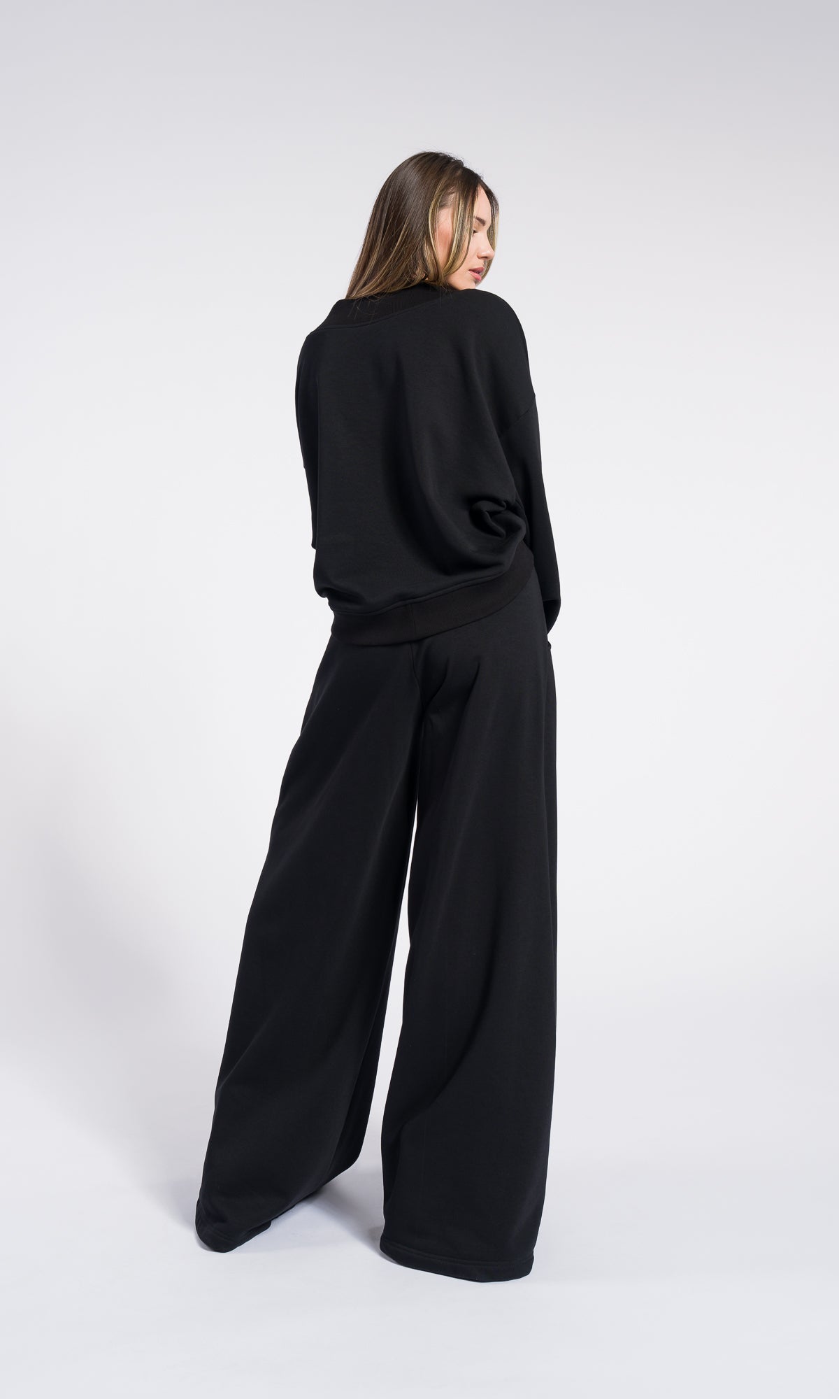 V neck crop top with Wide Leg Pants Set , Cotton casual SET