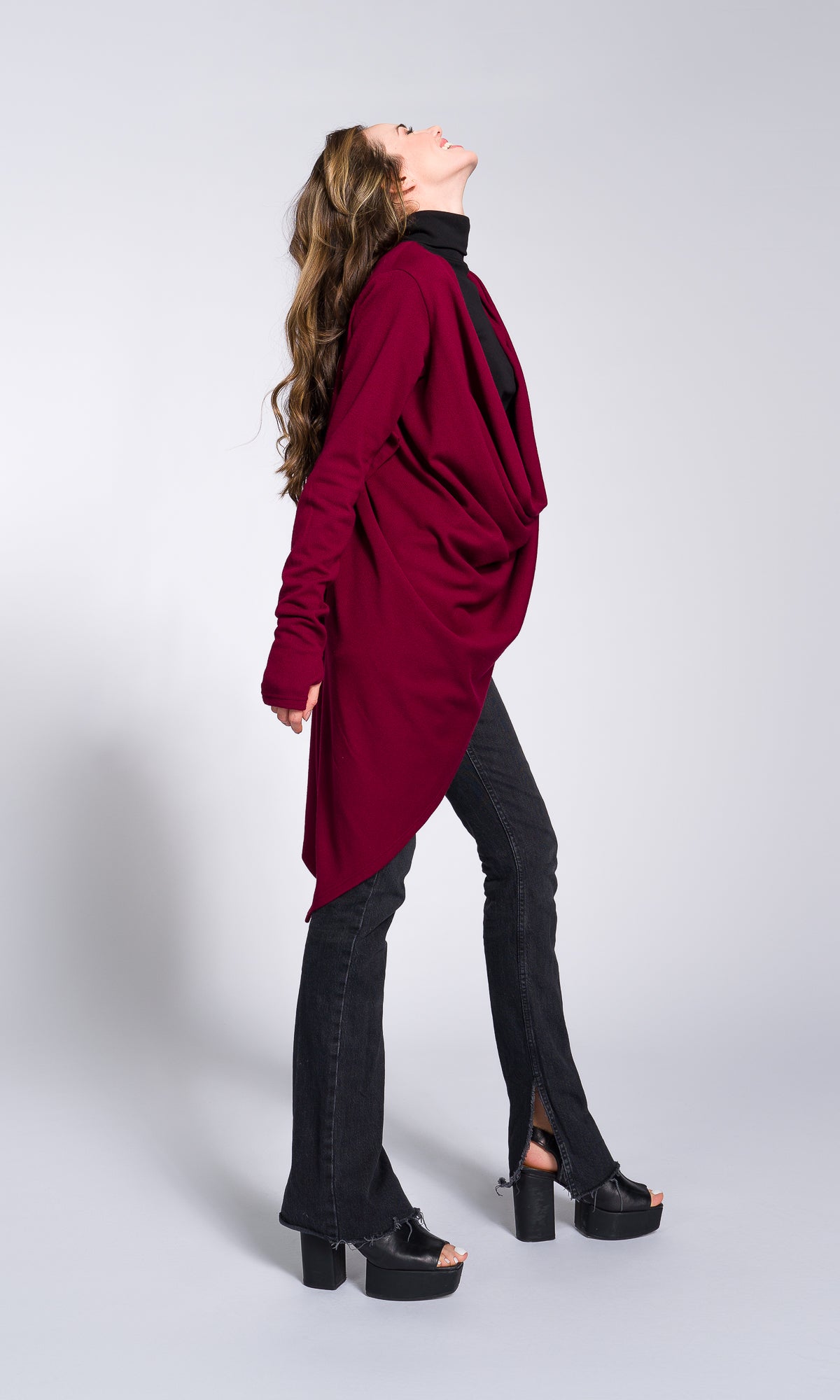 Multi-Way Knit Poncho Cardigan - AAKASHA