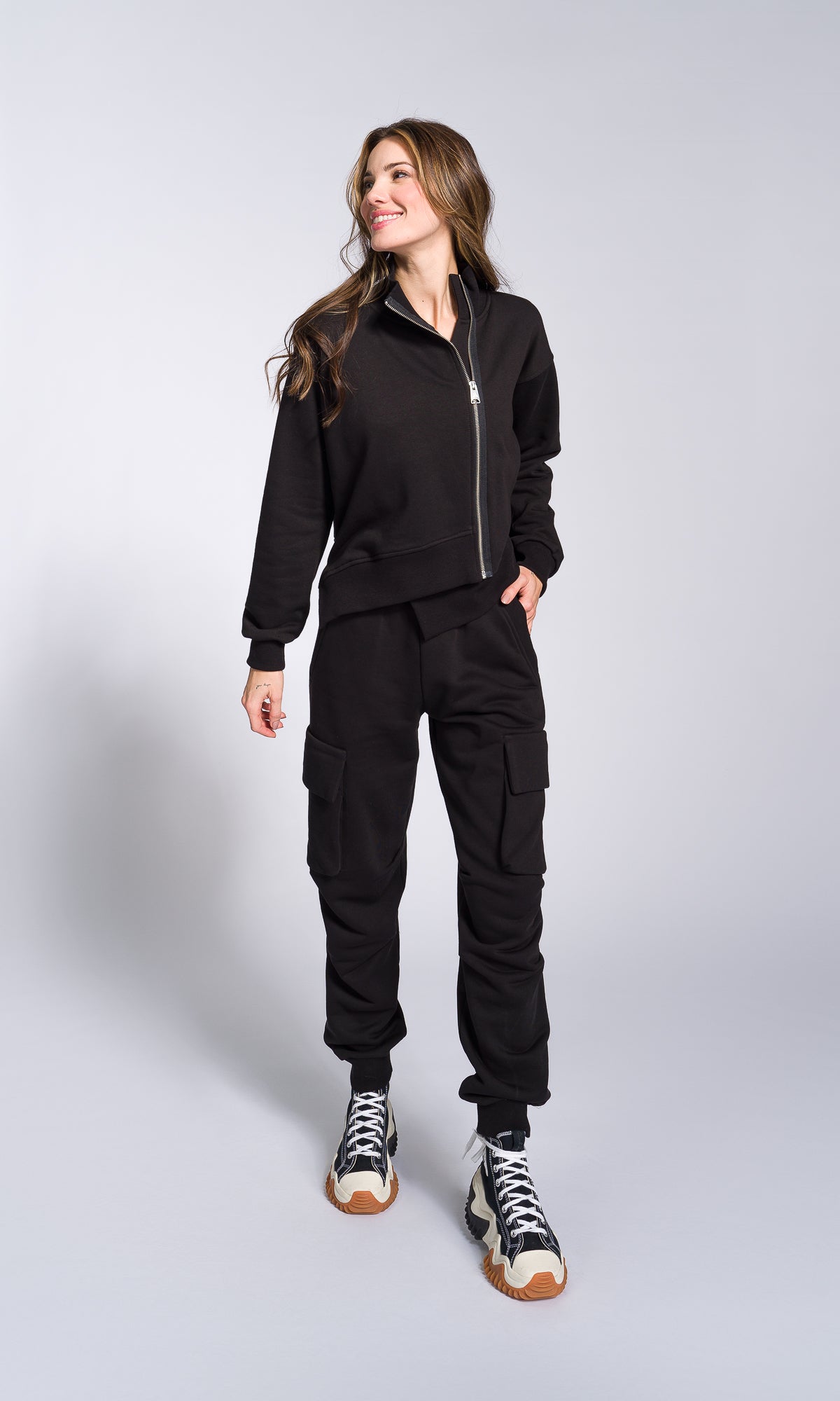 Cuffed Joggers with Gathered Seams - AAKASHA