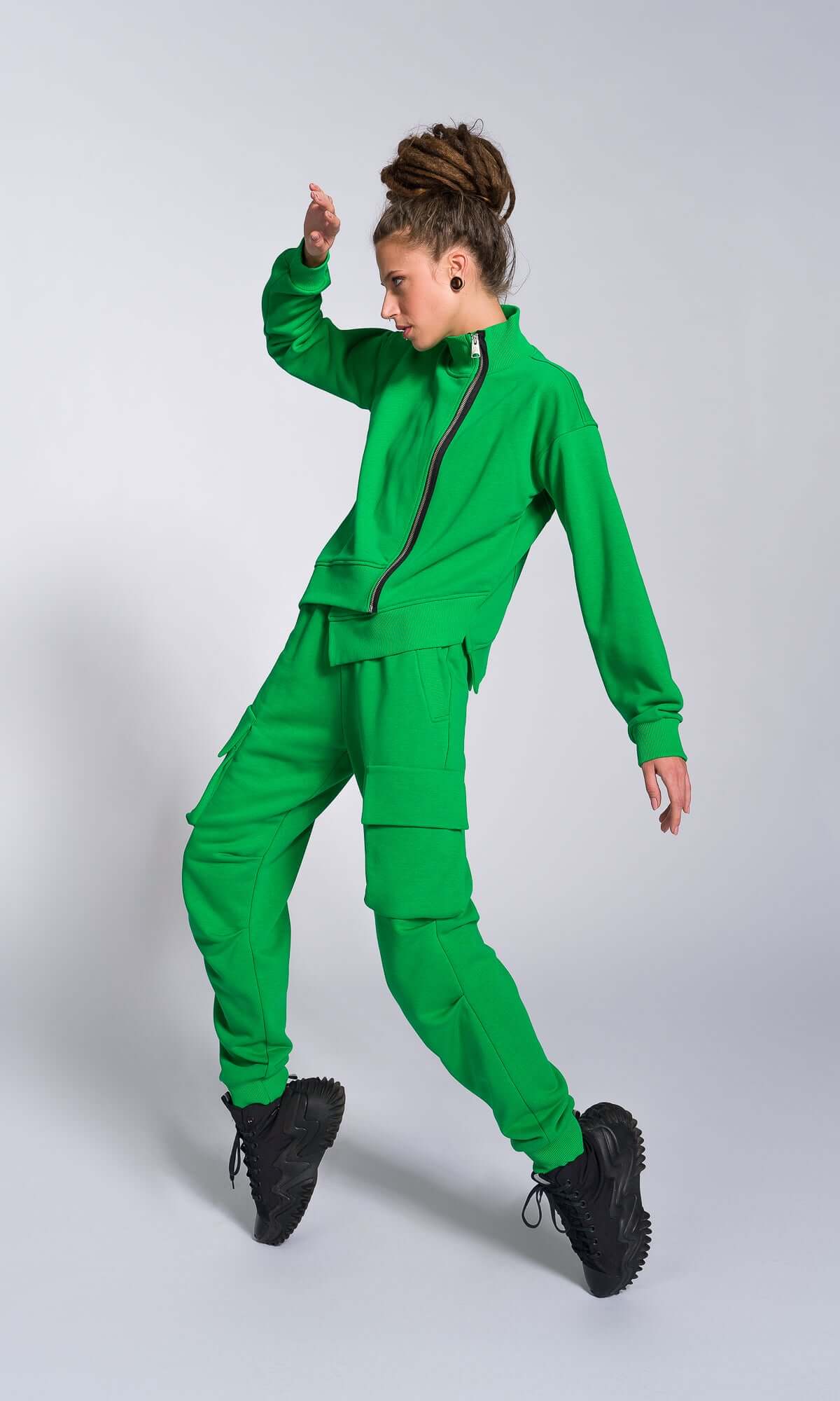 Cuffed Joggers with Gathered Seams - AAKASHA