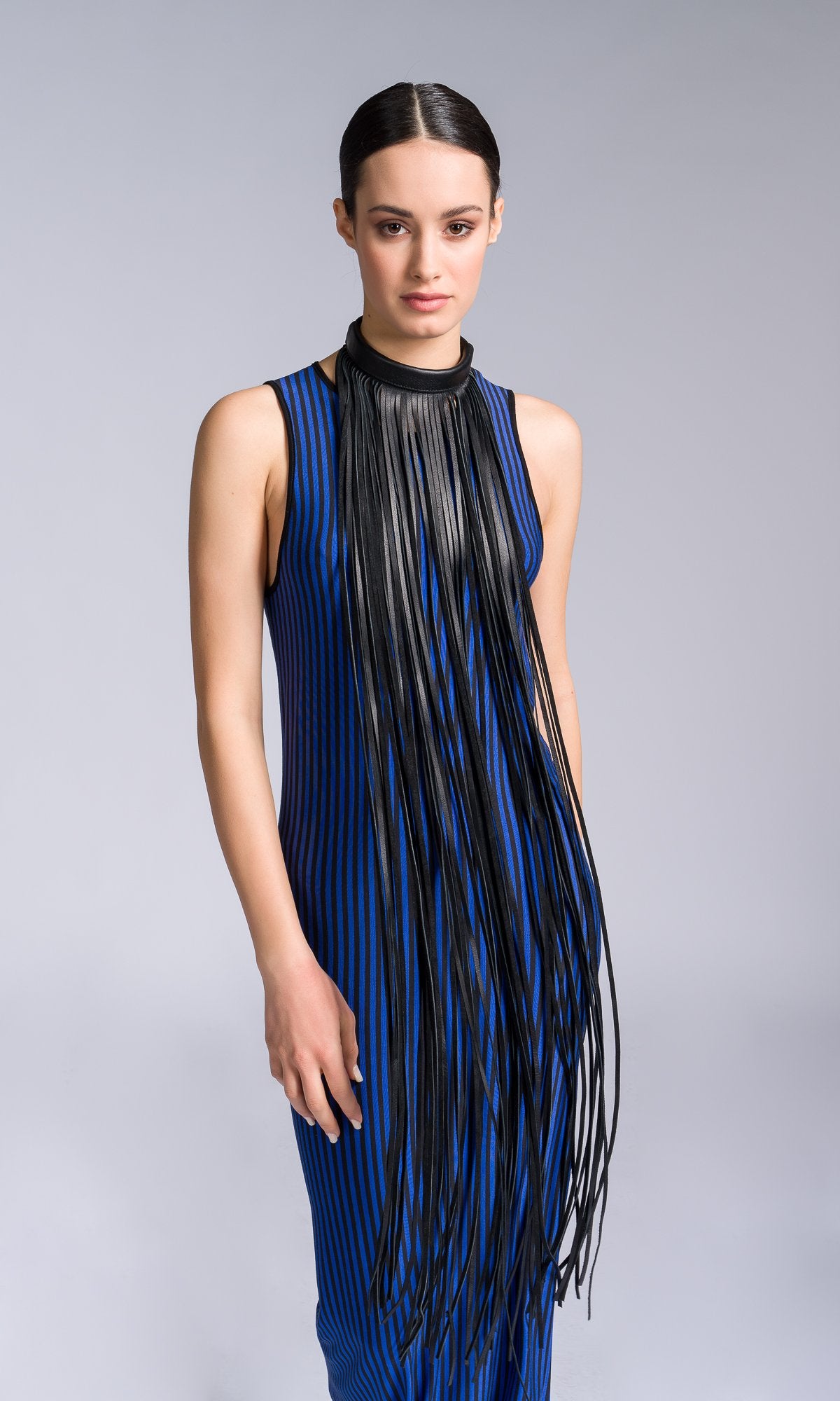 Long Fringe Leather Necklace - AAKASHA