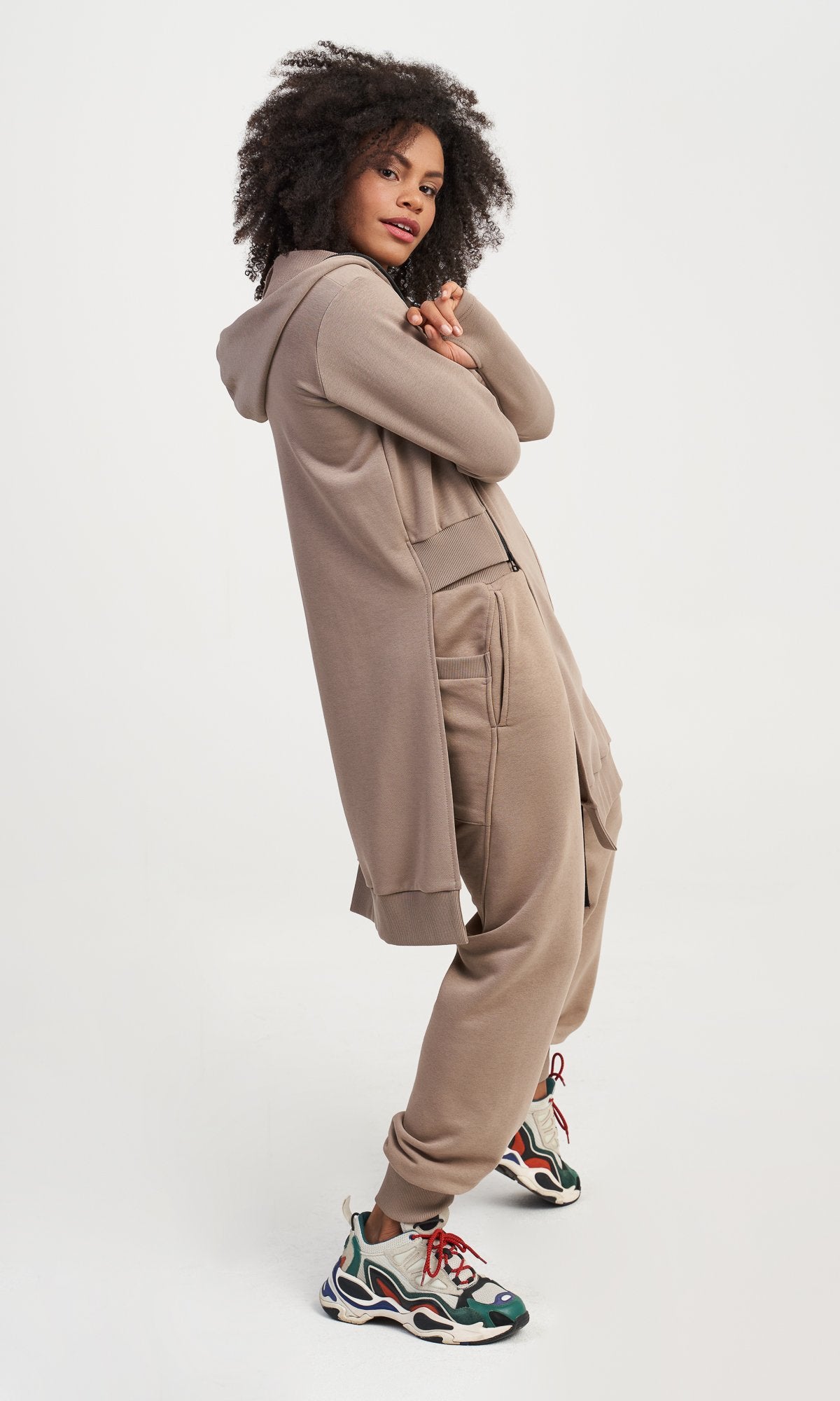 Hooded Sweatshirt with Asymmetric Length