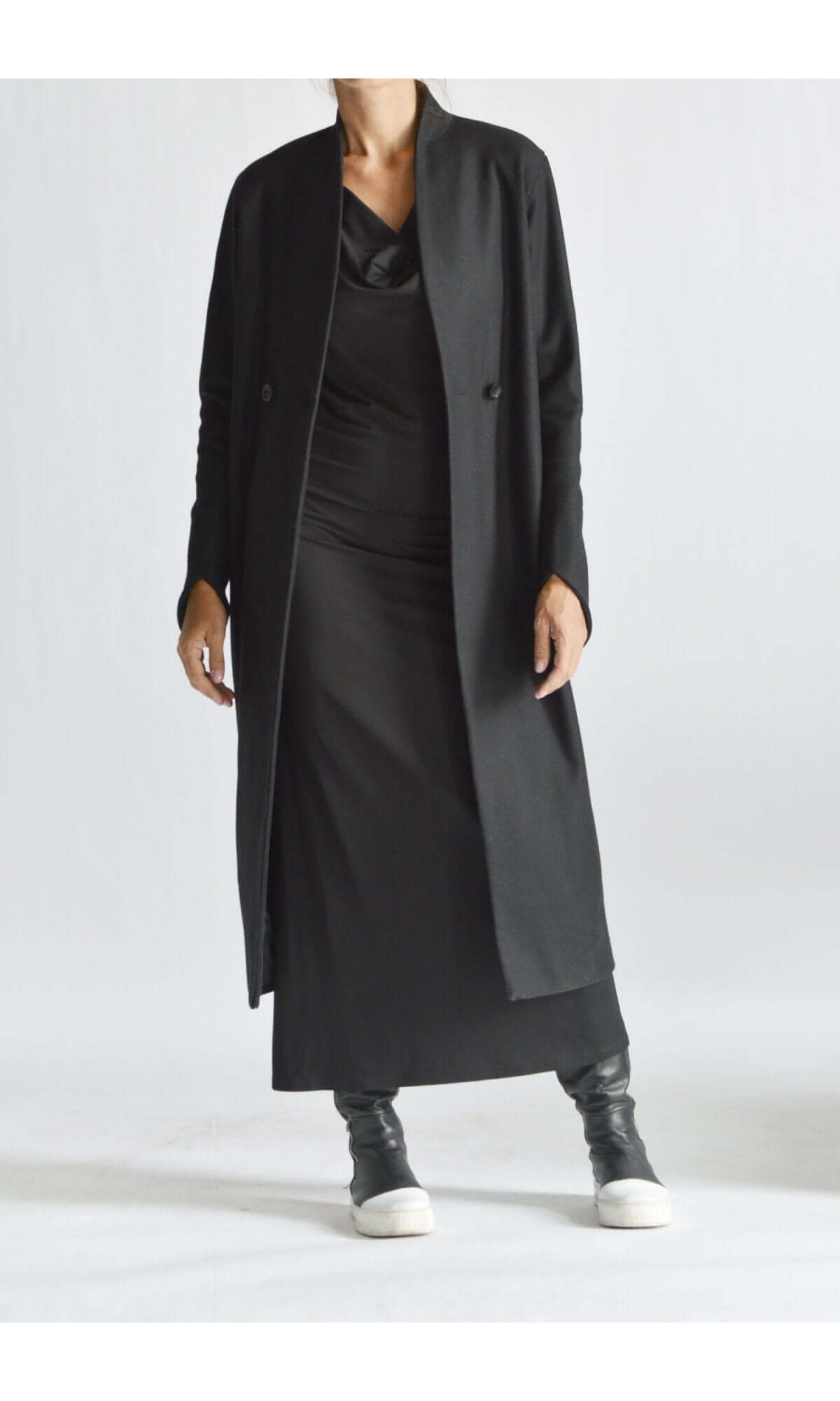 Manteau long asymétrique