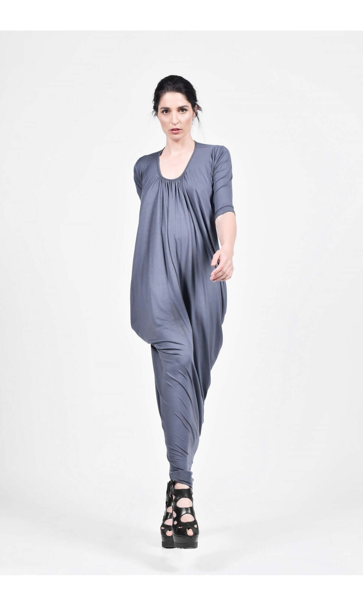 Robe longue drapée