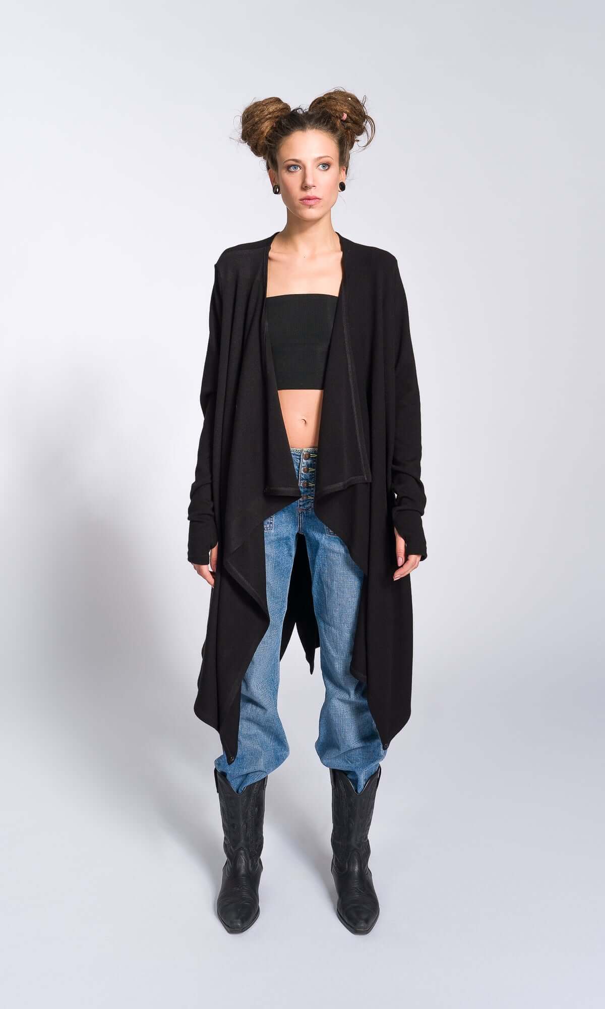Multi-Way Knit Poncho Cardigan - AAKASHA