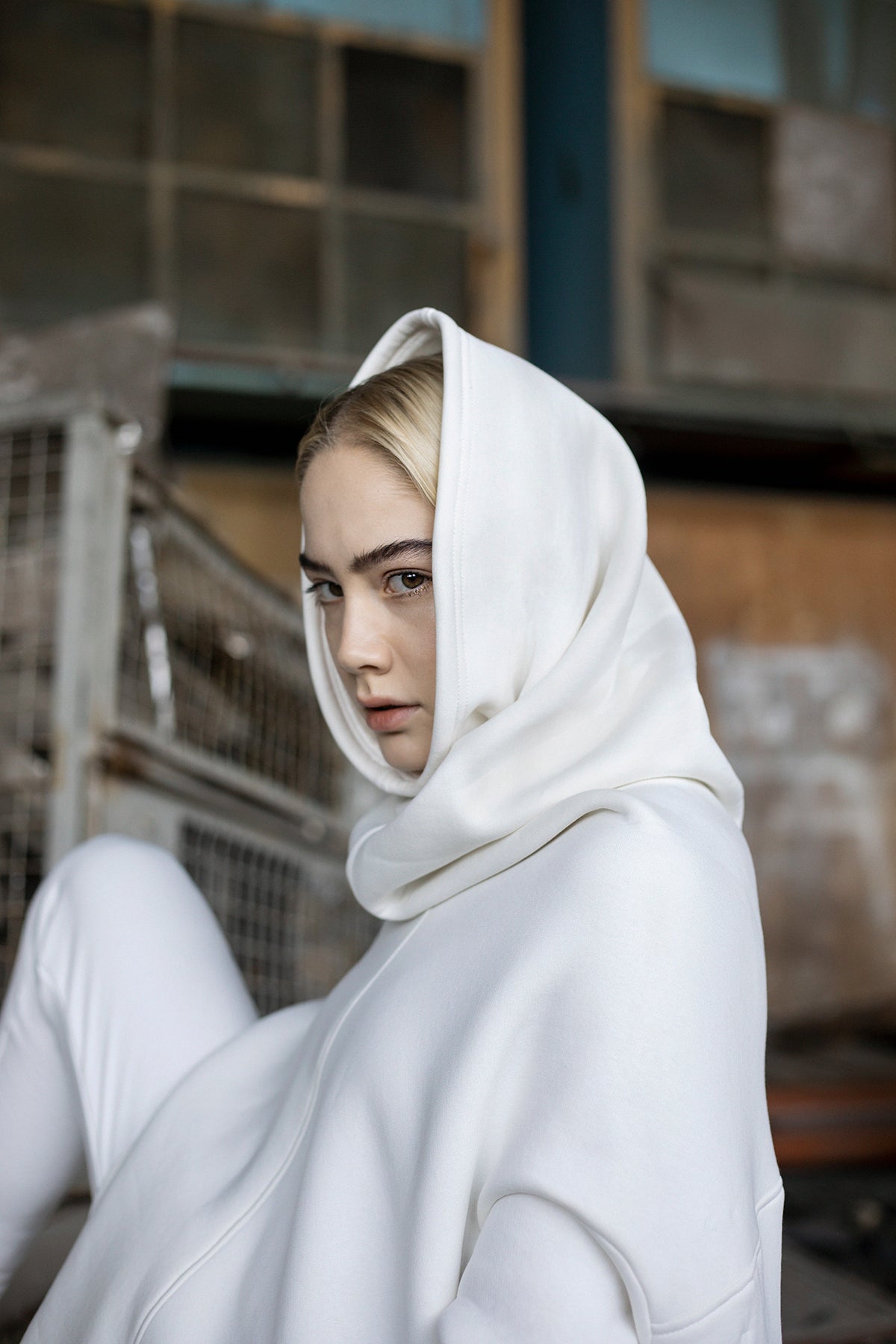 High Collar Poncho Hoodie